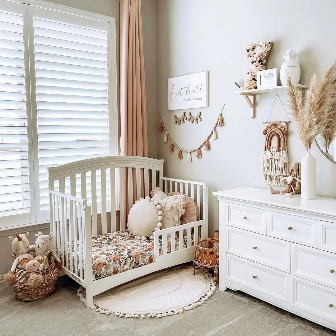 Padded Kids Play Mat in Ecru with Tassels - Image 8