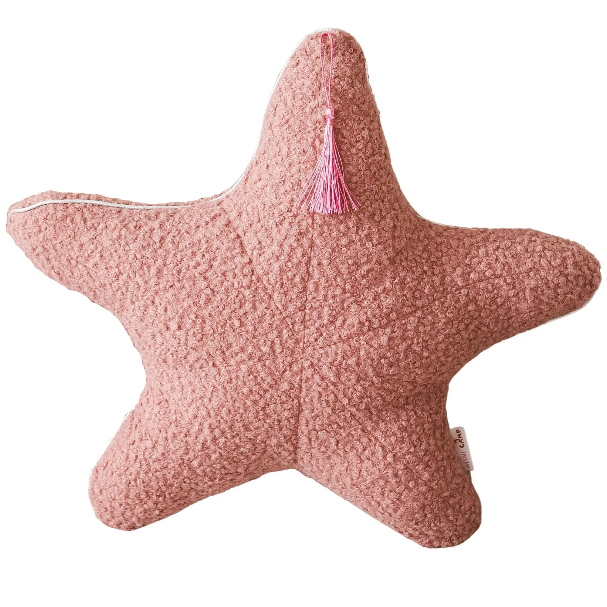 Rose Boucle Starfish Cushion with Chic Metallic Trim - Image 4