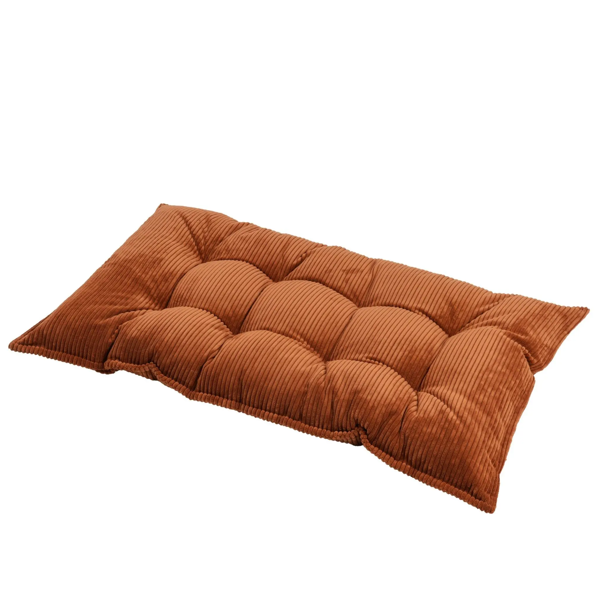 Terracotta Tufted Corduroy Floor Cushion, French Style Pillow - Image 7