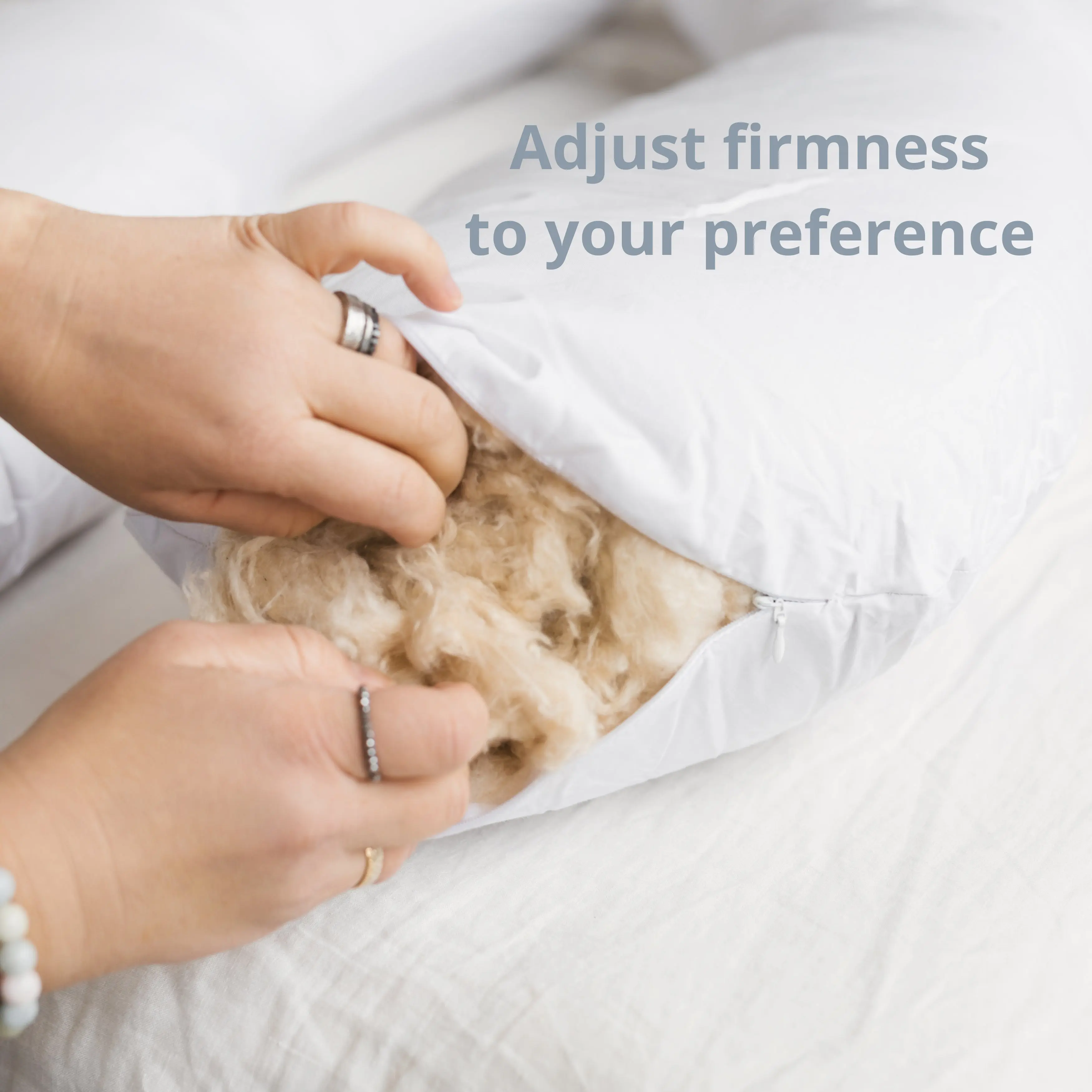 U-Shaped Body Pillow with Organic Cover in White | Kapok or PES Filling - Image 7