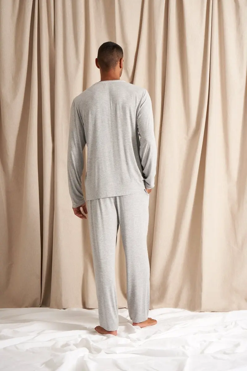 Grey Marl Mister You Bamboo Pyjama Set - Image 3