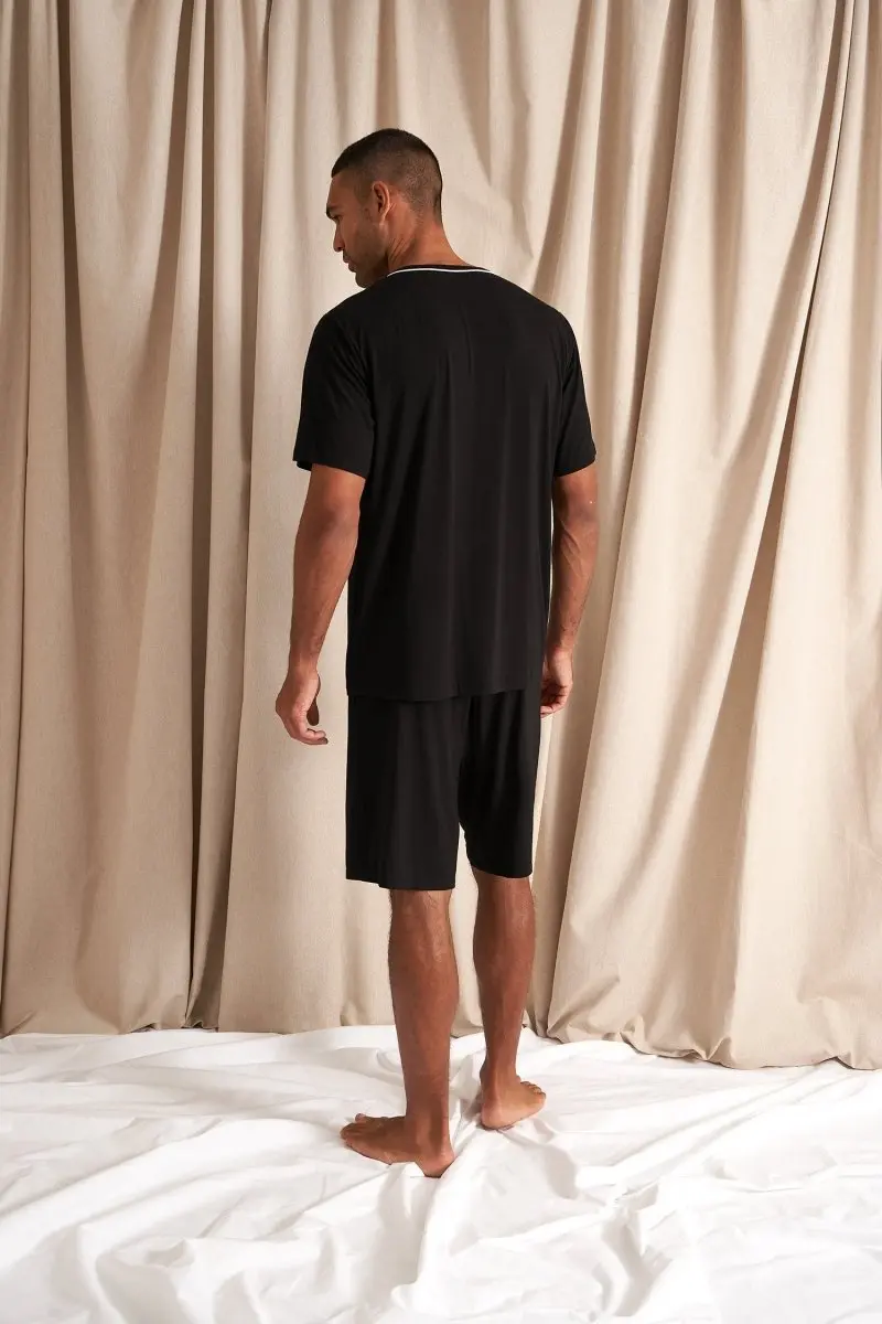 Black Mister You Bamboo Short Pyjama Set - Image 3
