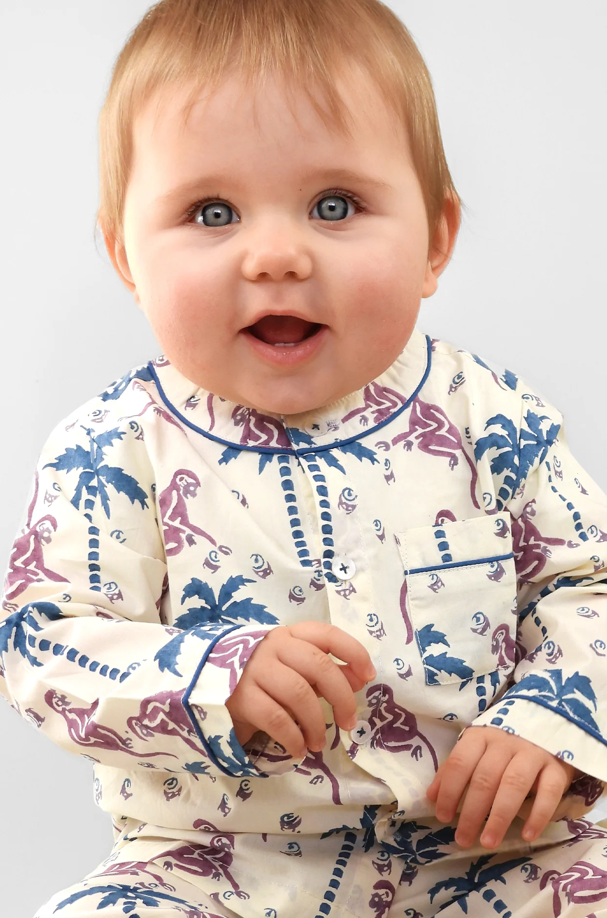 monkey capers - organic cotton baby pyjama set - Image 2