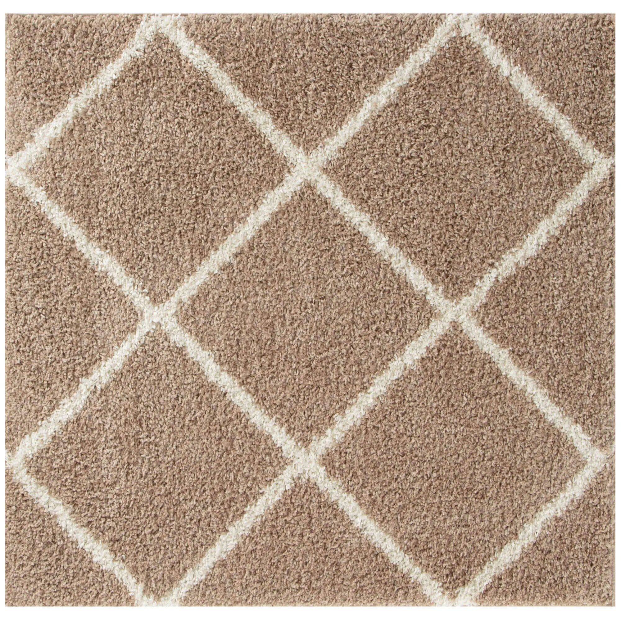 Moroccan Beige Shaggy Rug | 520 - Image 17