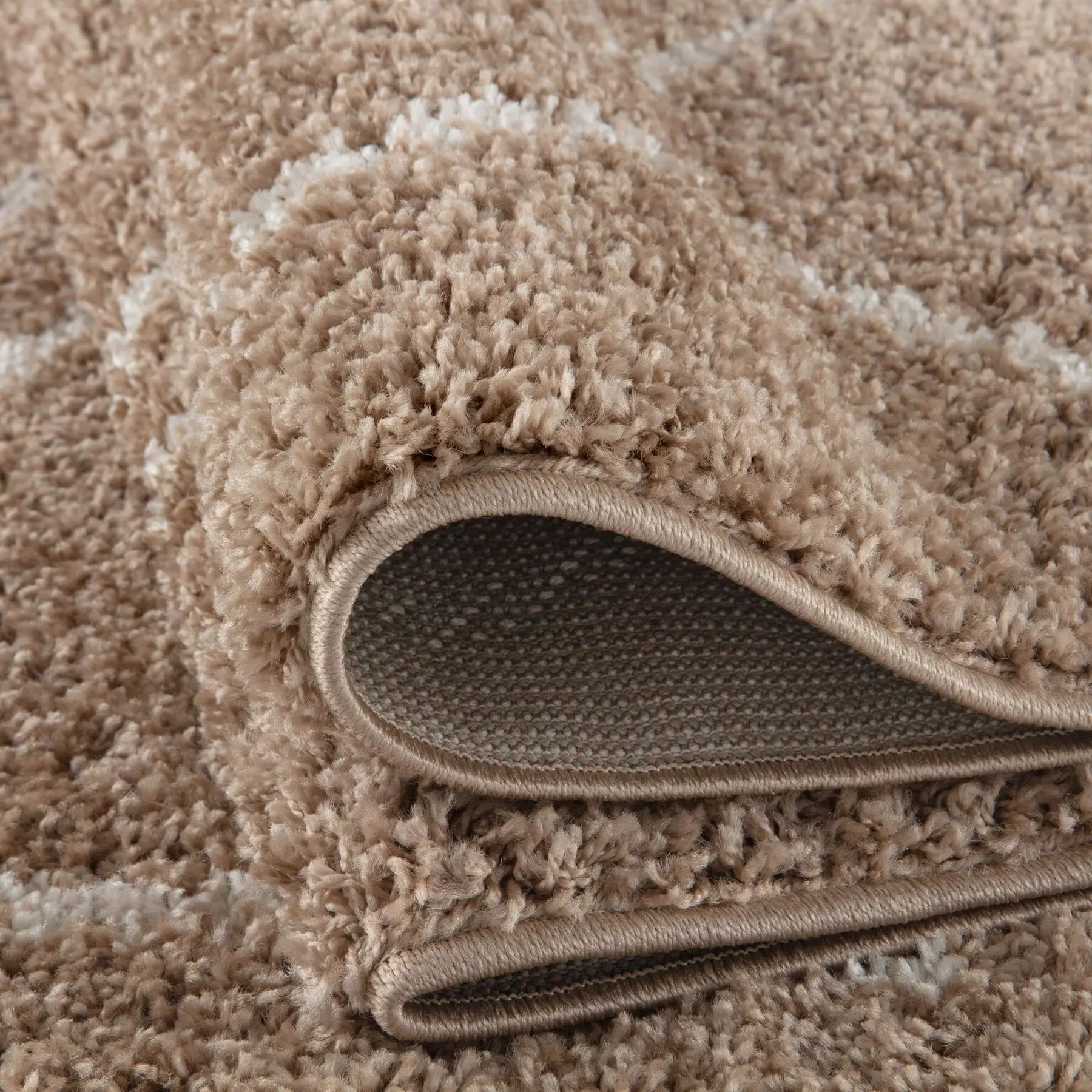 Moroccan Beige Shaggy Rug | 820 - Image 10