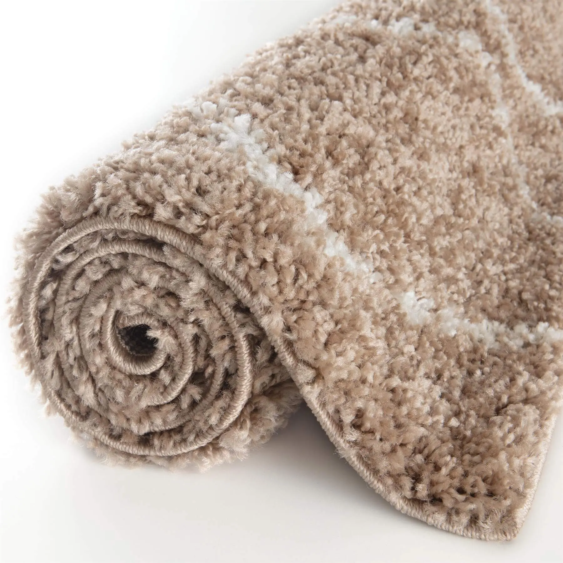 Moroccan Beige Shaggy Rug | 820 - Image 11
