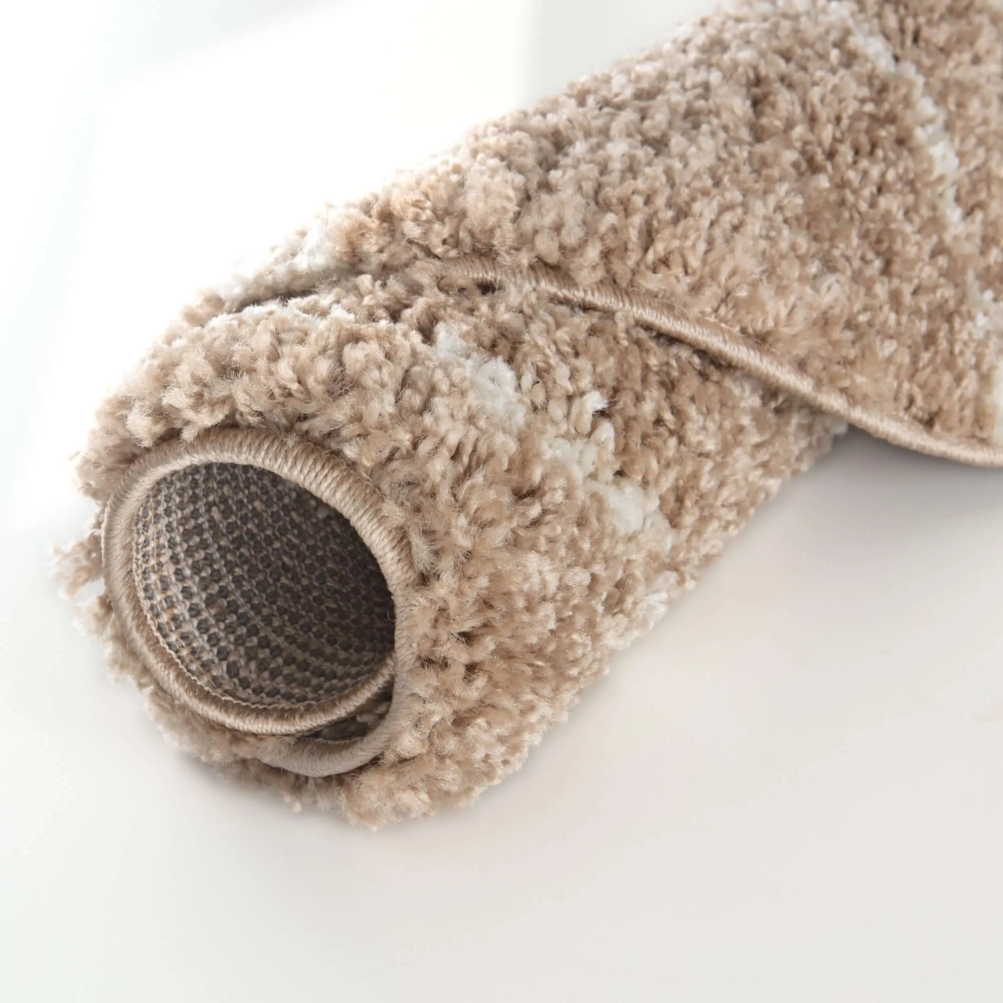 Moroccan Beige Shaggy Rug | 820 - Image 16