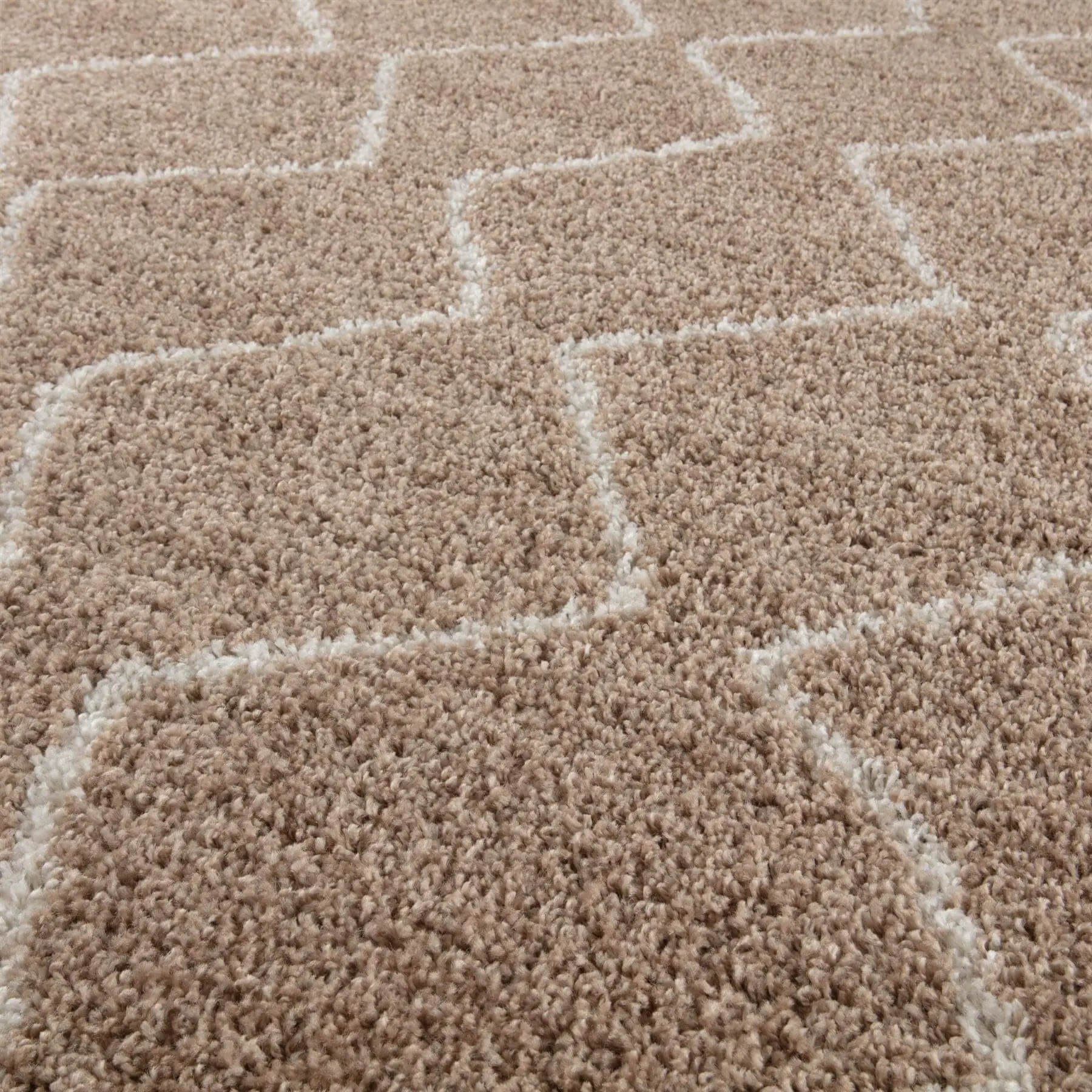 Moroccan Beige Shaggy Rug | 820 - Image 2