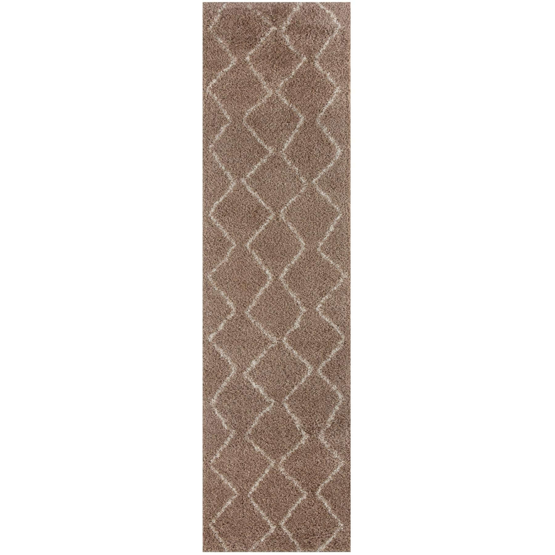 Moroccan Beige Shaggy Rug | 820 - Image 25