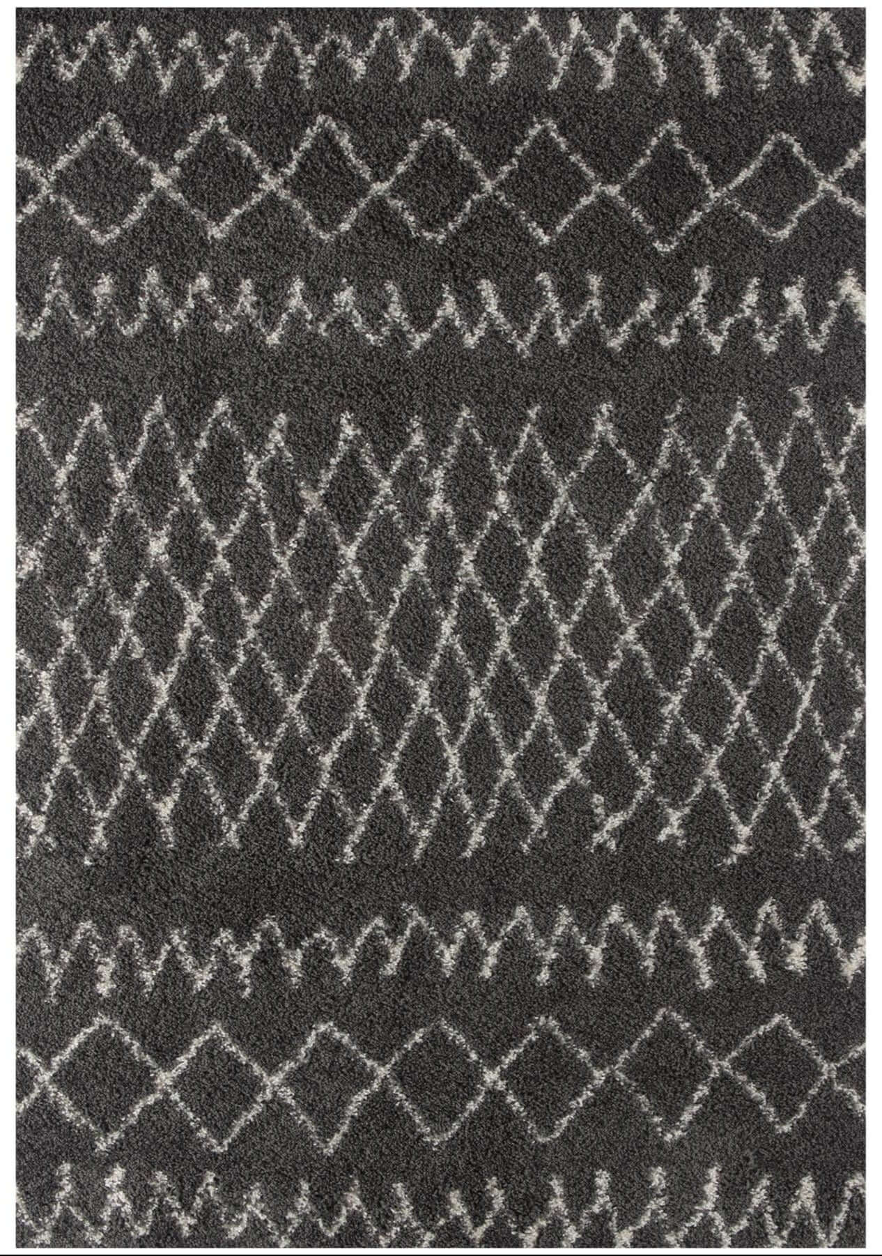 Moroccan Dark Grey Shaggy Rug | 940