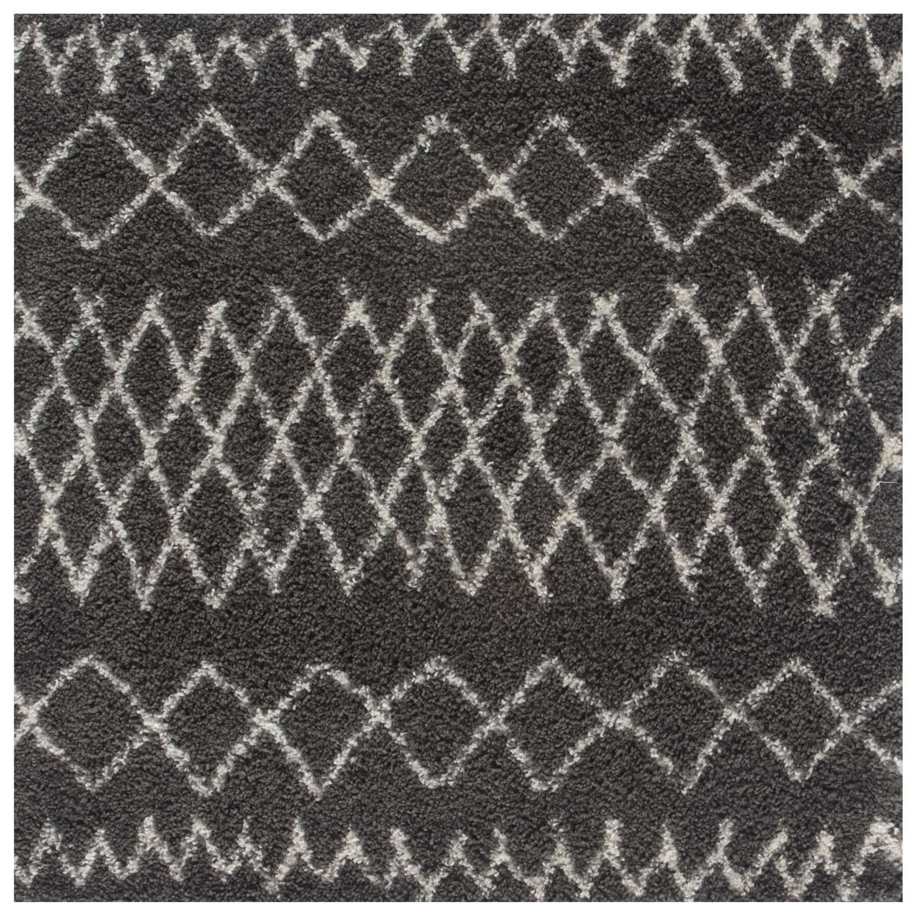 Moroccan Dark Grey Shaggy Rug | 940 - Image 17