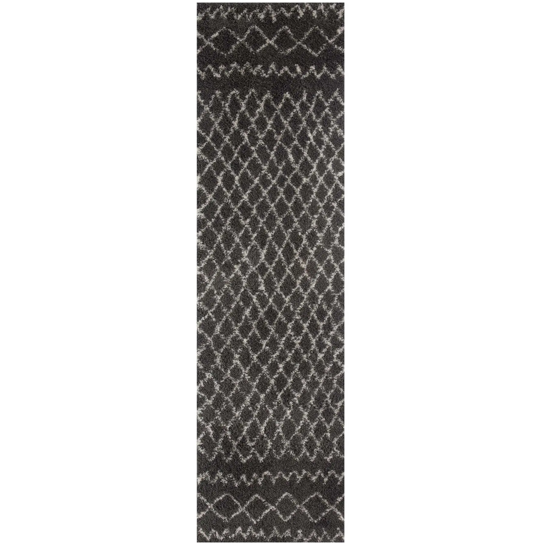 Moroccan Dark Grey Shaggy Rug | 940 - Image 25