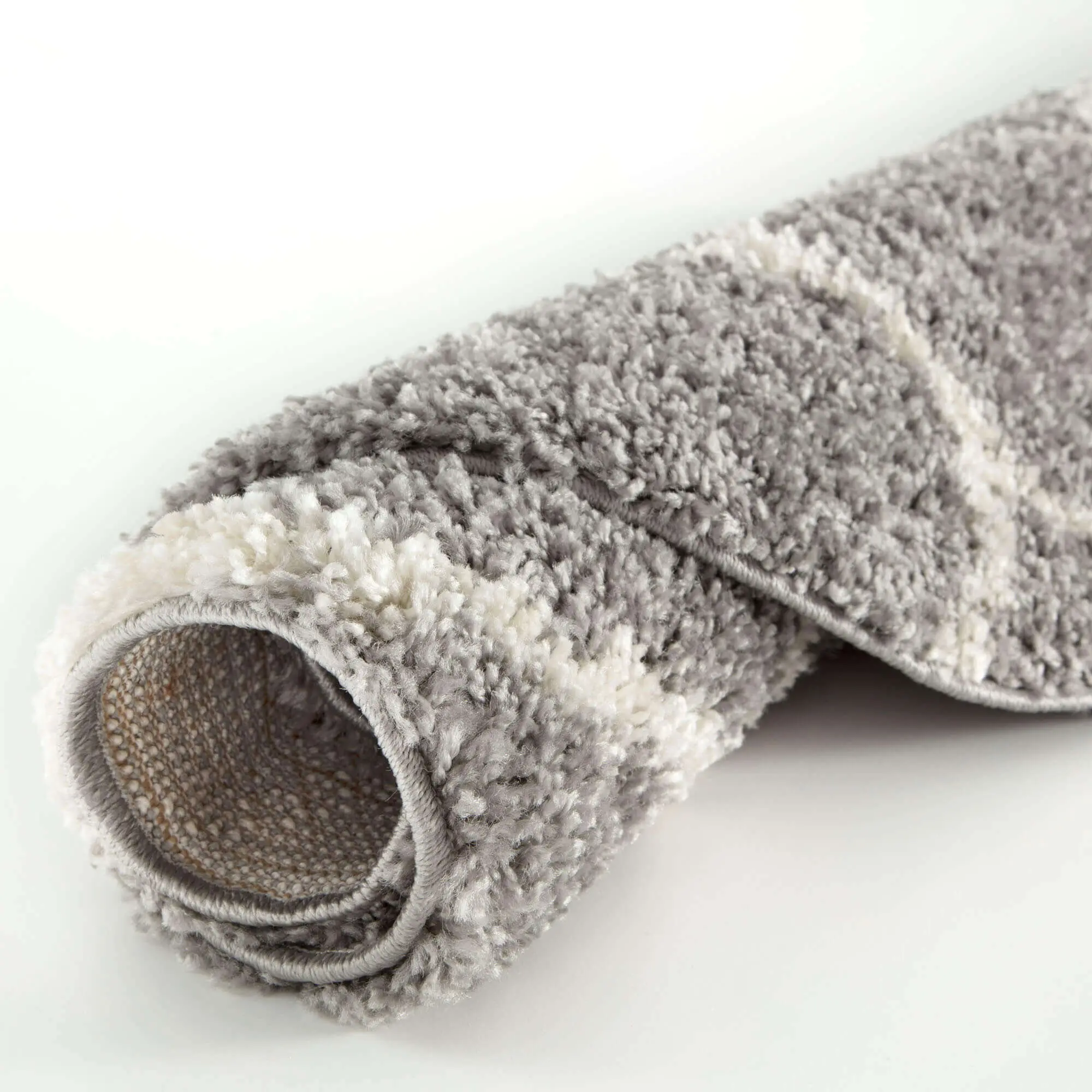Moroccan Grey Shaggy Rug | 610 - Image 21