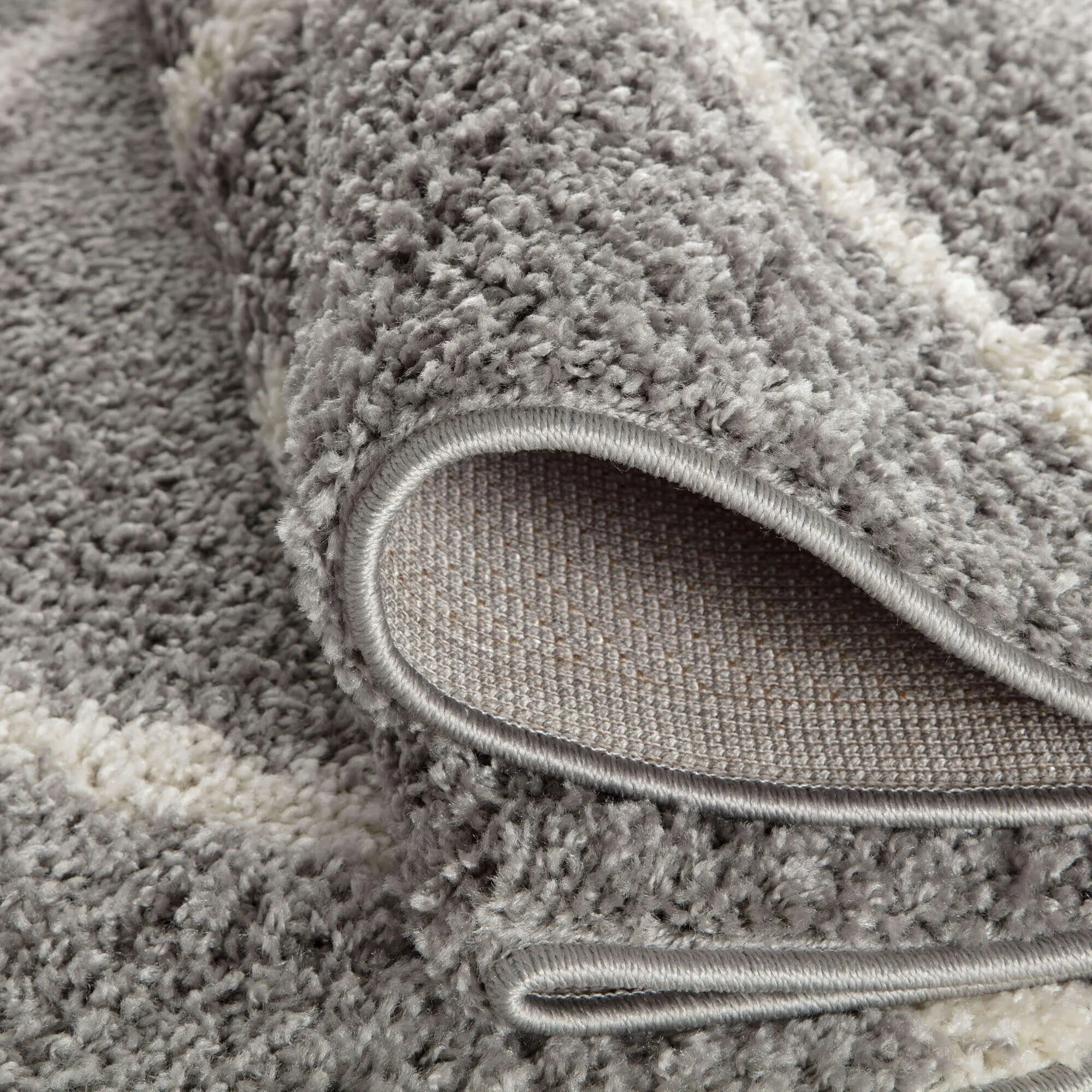 Moroccan Grey Shaggy Rug | 610 - Image 5