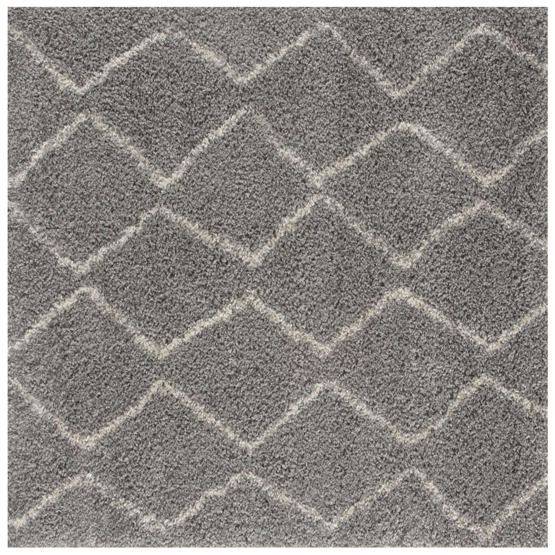 Moroccan Grey Shaggy Rug | 810 - Image 15