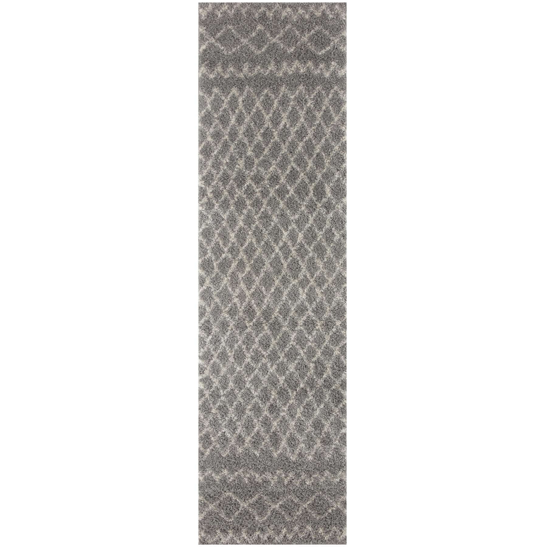 Moroccan Grey Shaggy Rug | 910 - Image 25