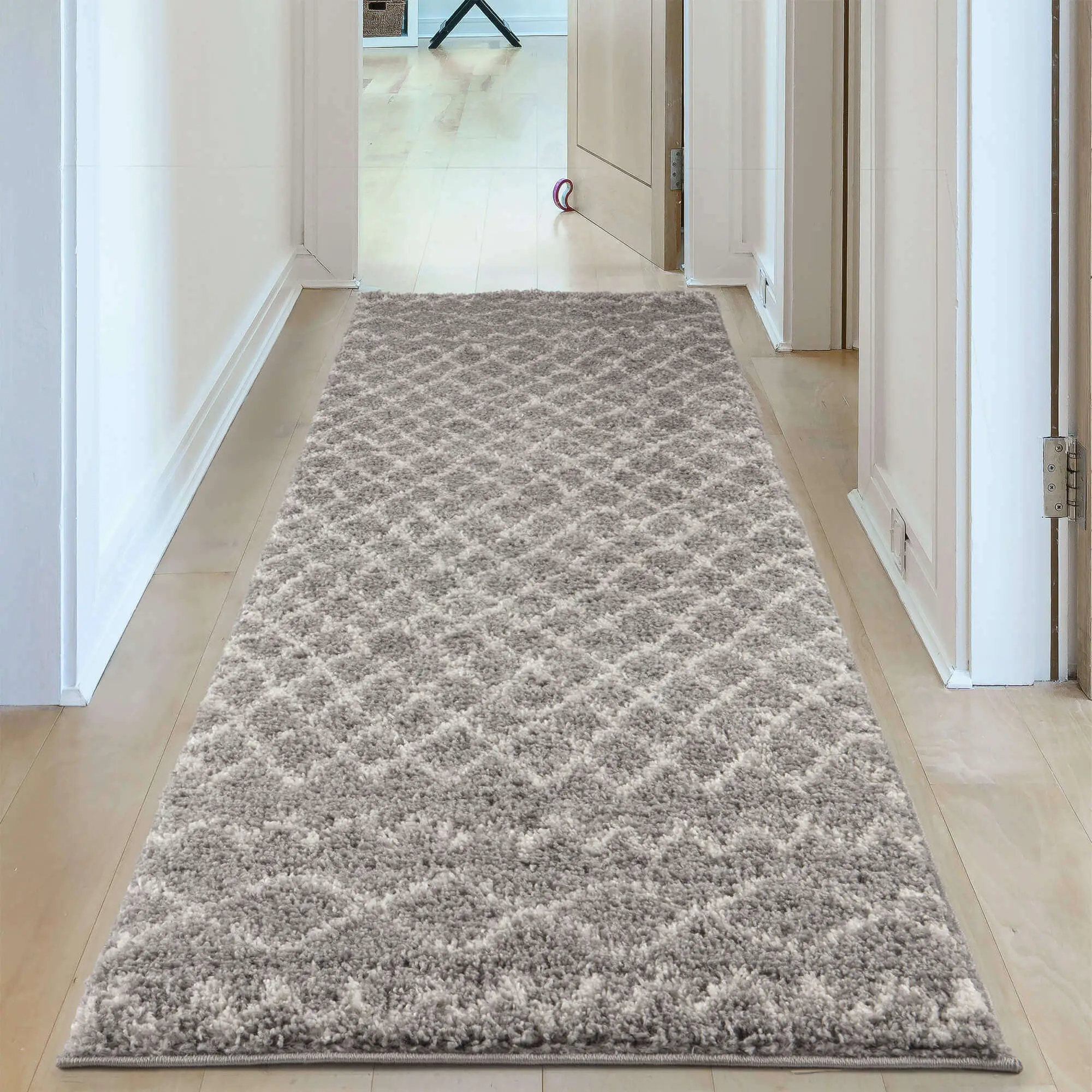Moroccan Grey Shaggy Rug | 910 - Image 28