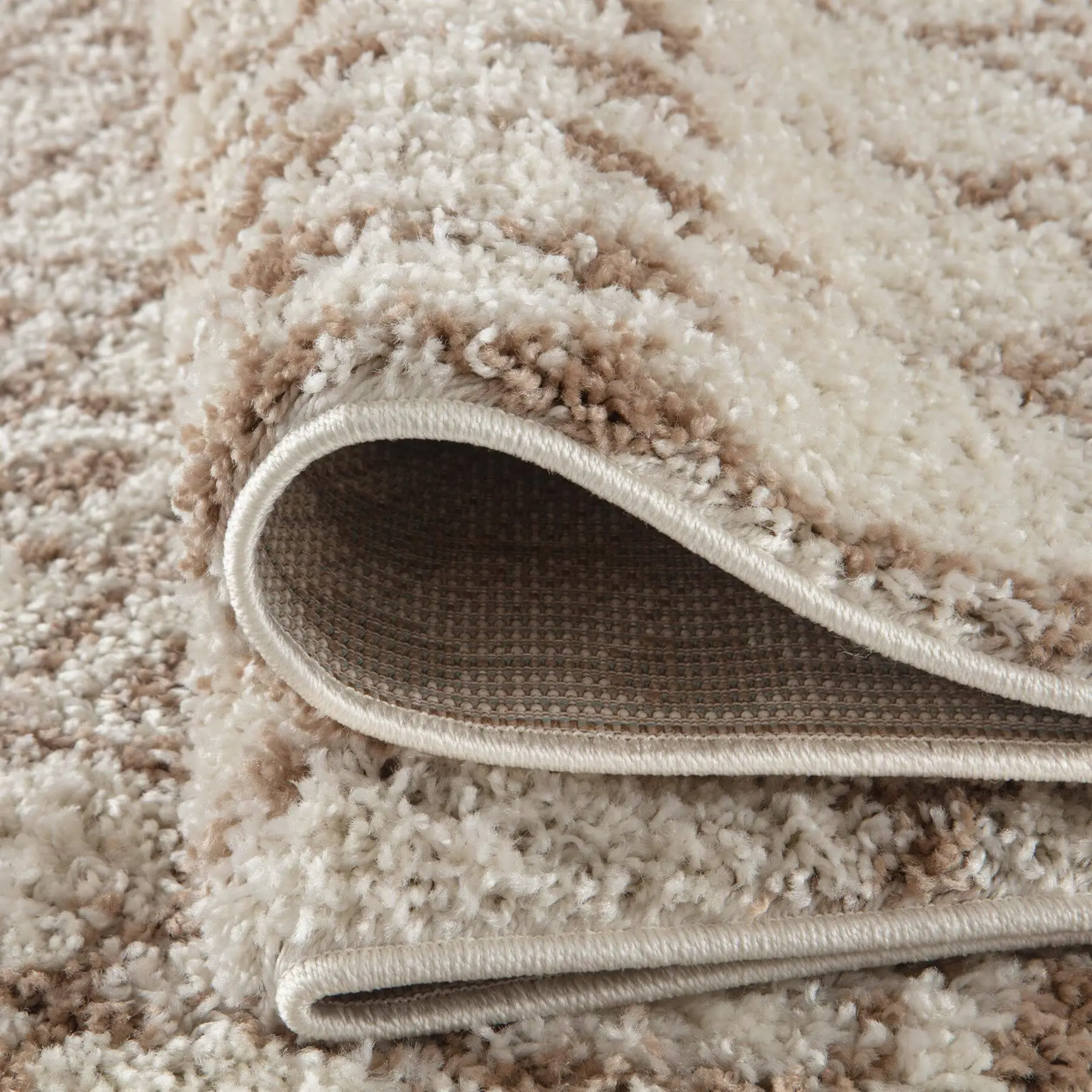 Moroccan Ivory Beige Shaggy Rug | 1030 - Image 10