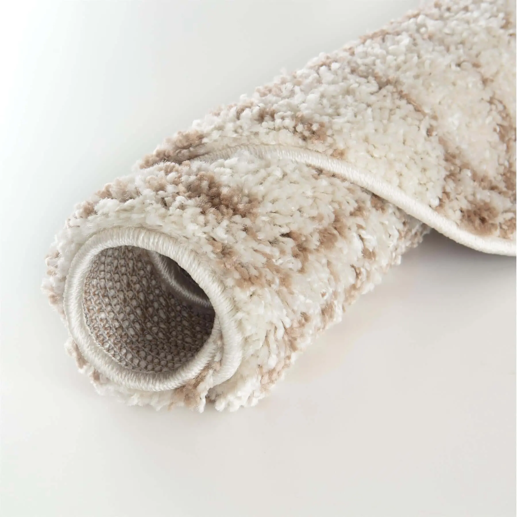 Moroccan Ivory Beige Shaggy Rug | 1030 - Image 16