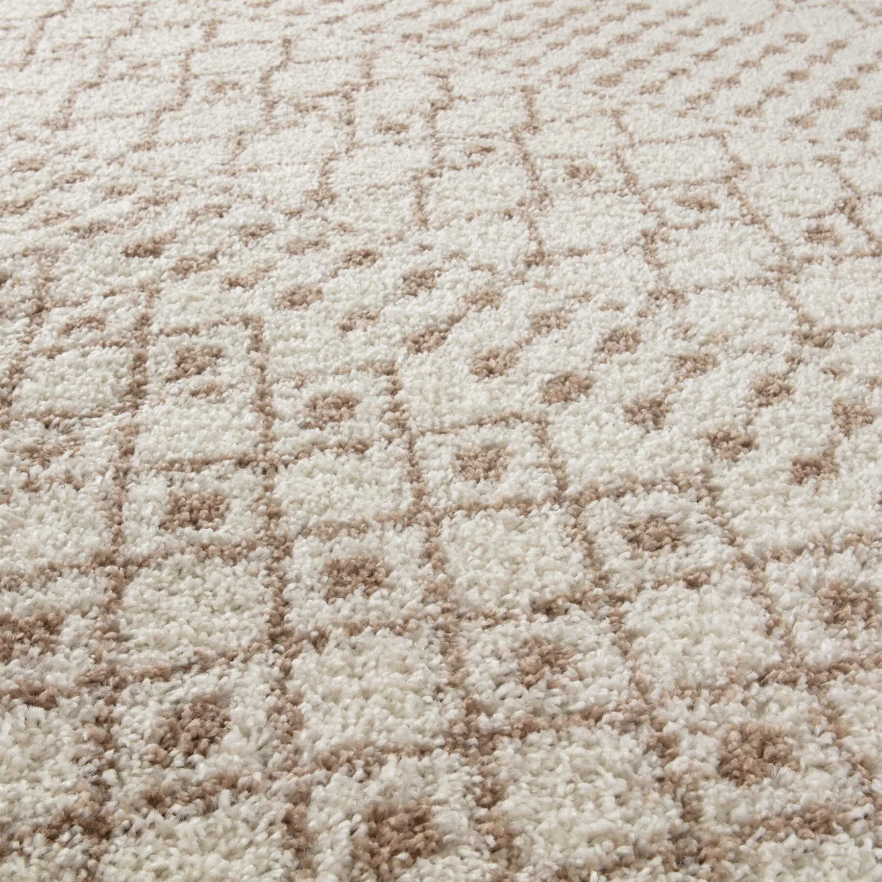 Moroccan Ivory Beige Shaggy Rug | 1030 - Image 2