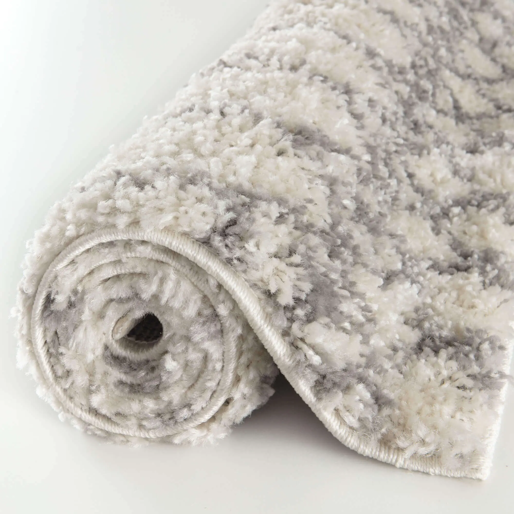 Moroccan Ivory Grey Shaggy Rug | 1000 - Image 11