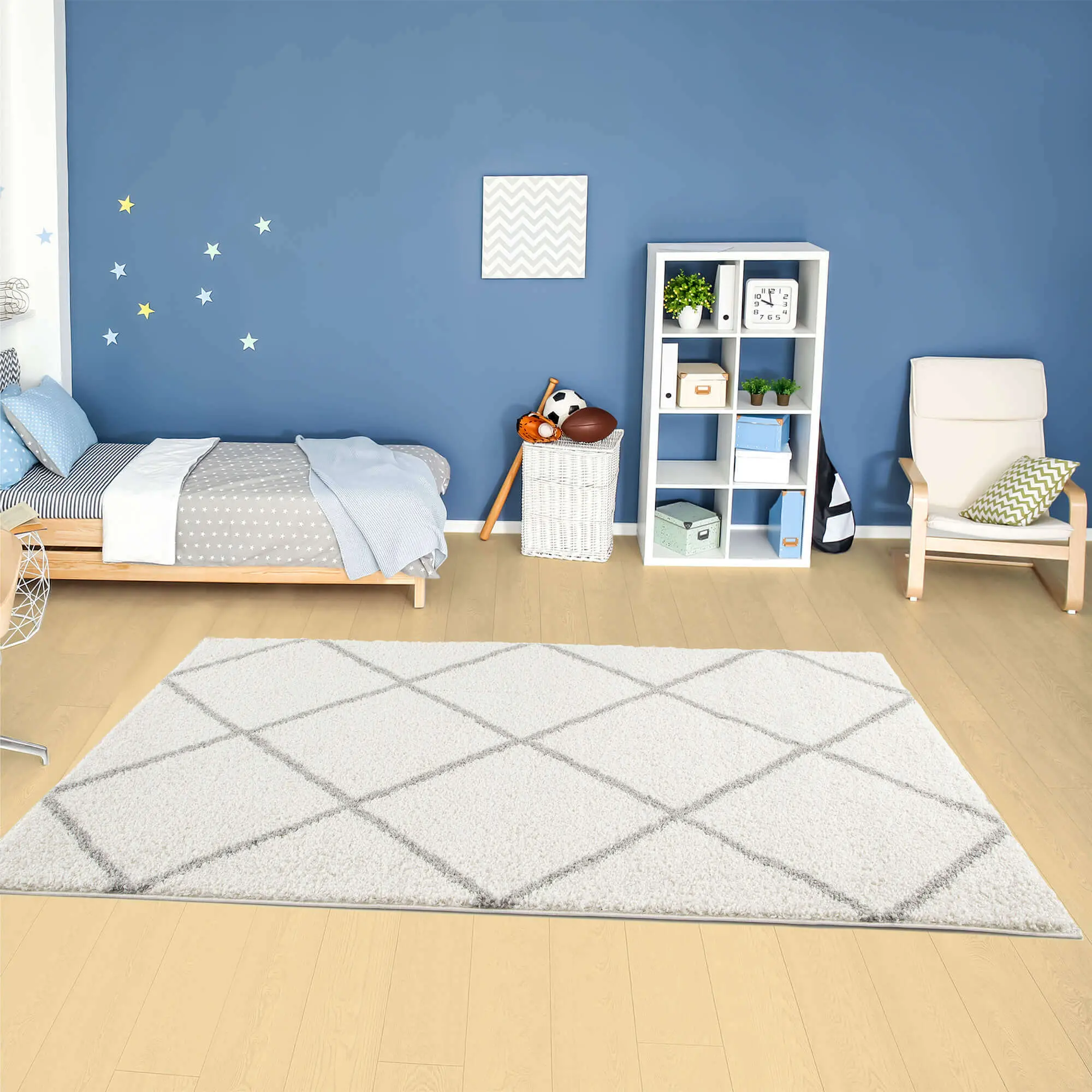 Moroccan Ivory Shaggy Rug | 500 - Image 10