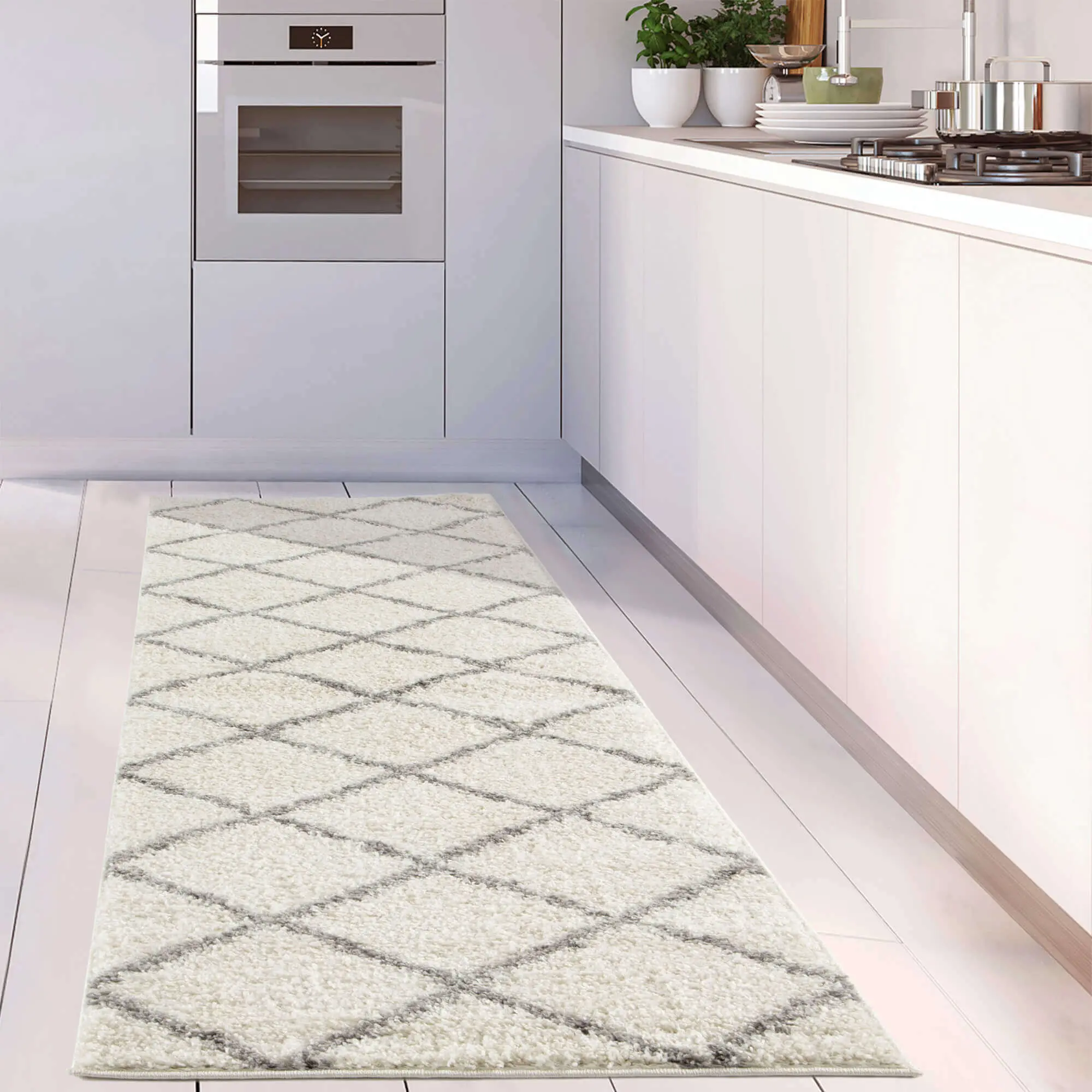 Moroccan Ivory Shaggy Rug | 500 - Image 18