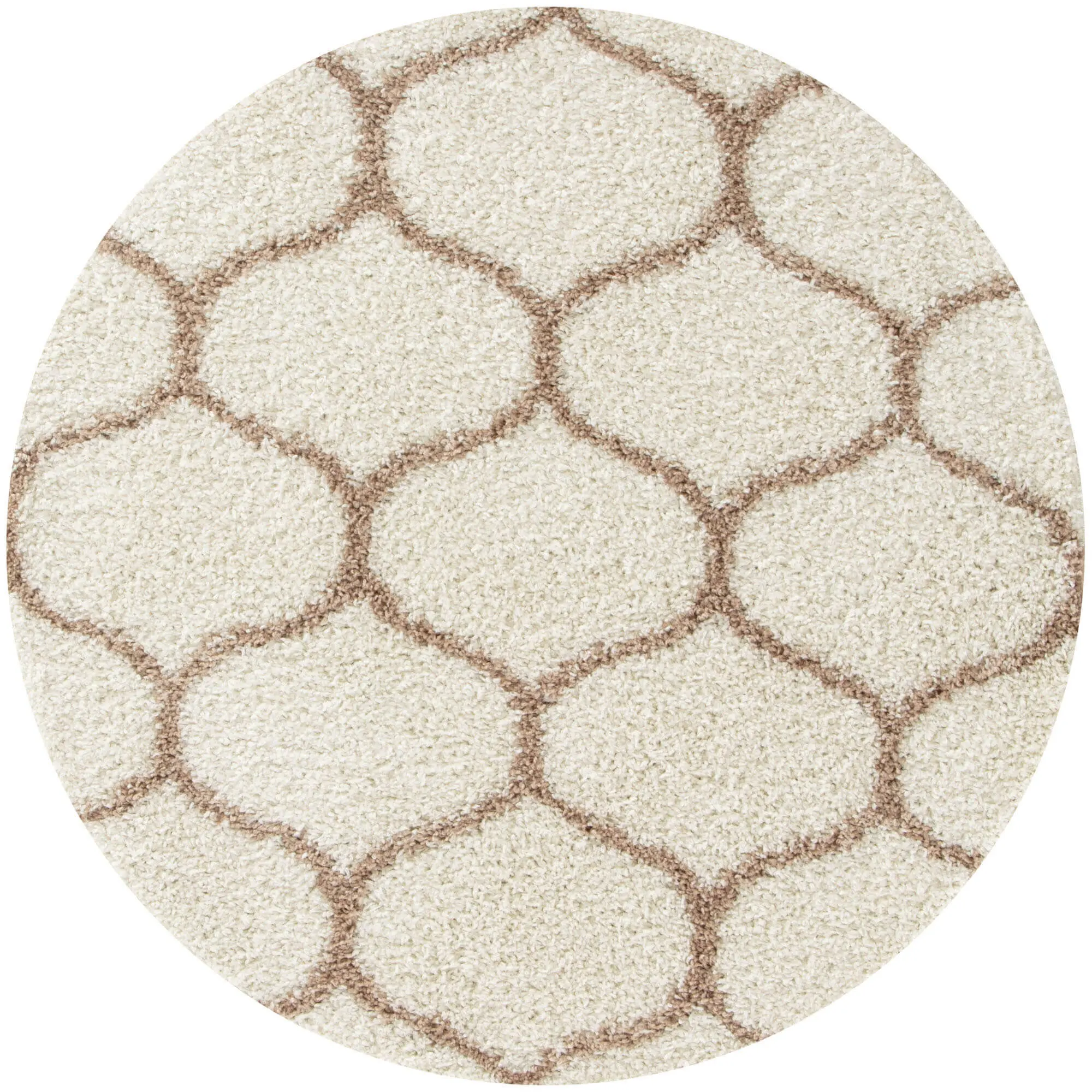 Moroccan Ivory Shaggy Rug | 630 - Image 14