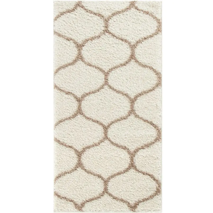 Moroccan Ivory Shaggy Rug | 630 - Image 16