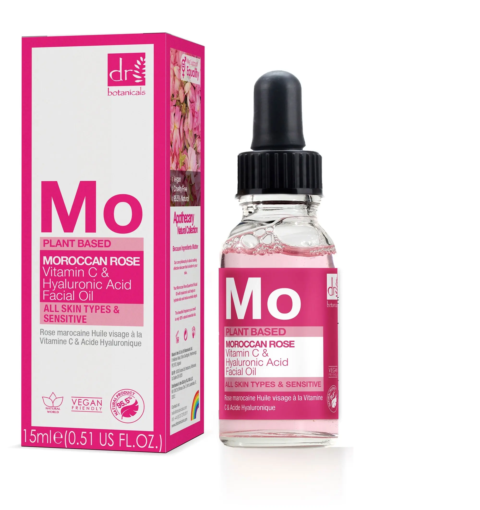 Moroccan Rose Facial Oil with Hyaluronic Acid & Vitamin C 15ml + 30ml - Image 3
