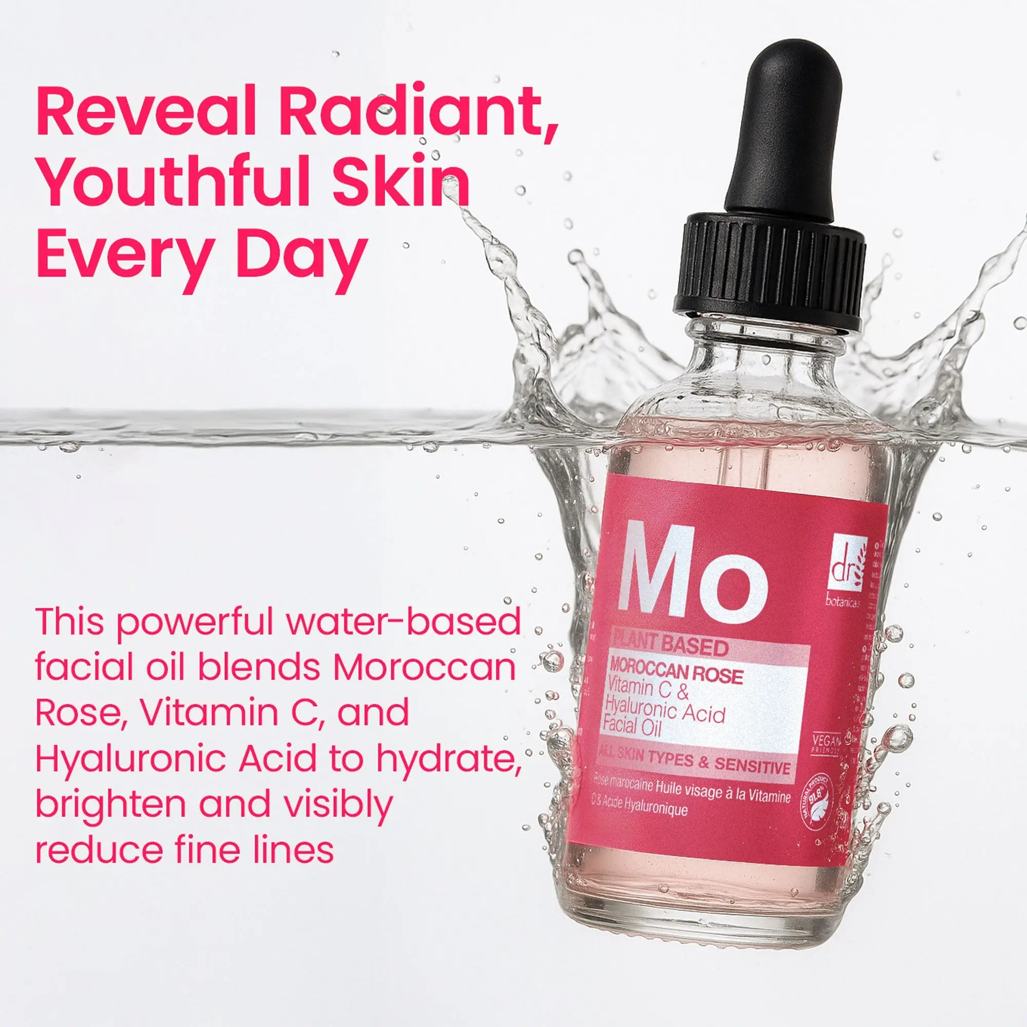Moroccan Rose Facial Oil with Hyaluronic Acid & Vitamin C - Image 3