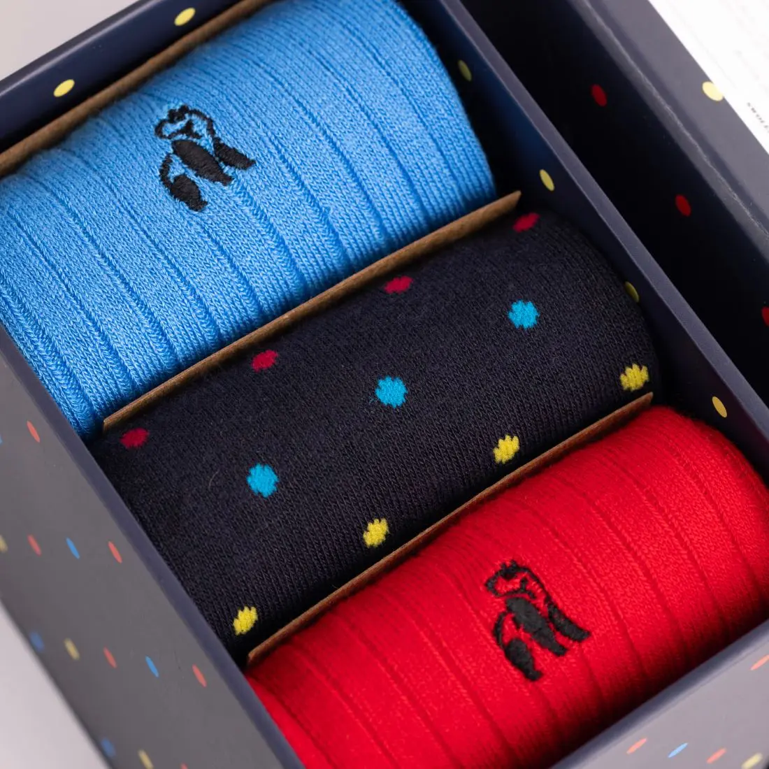 Multi Spot Sock Box - 3 Pairs of Bamboo Socks (His) - Image 4