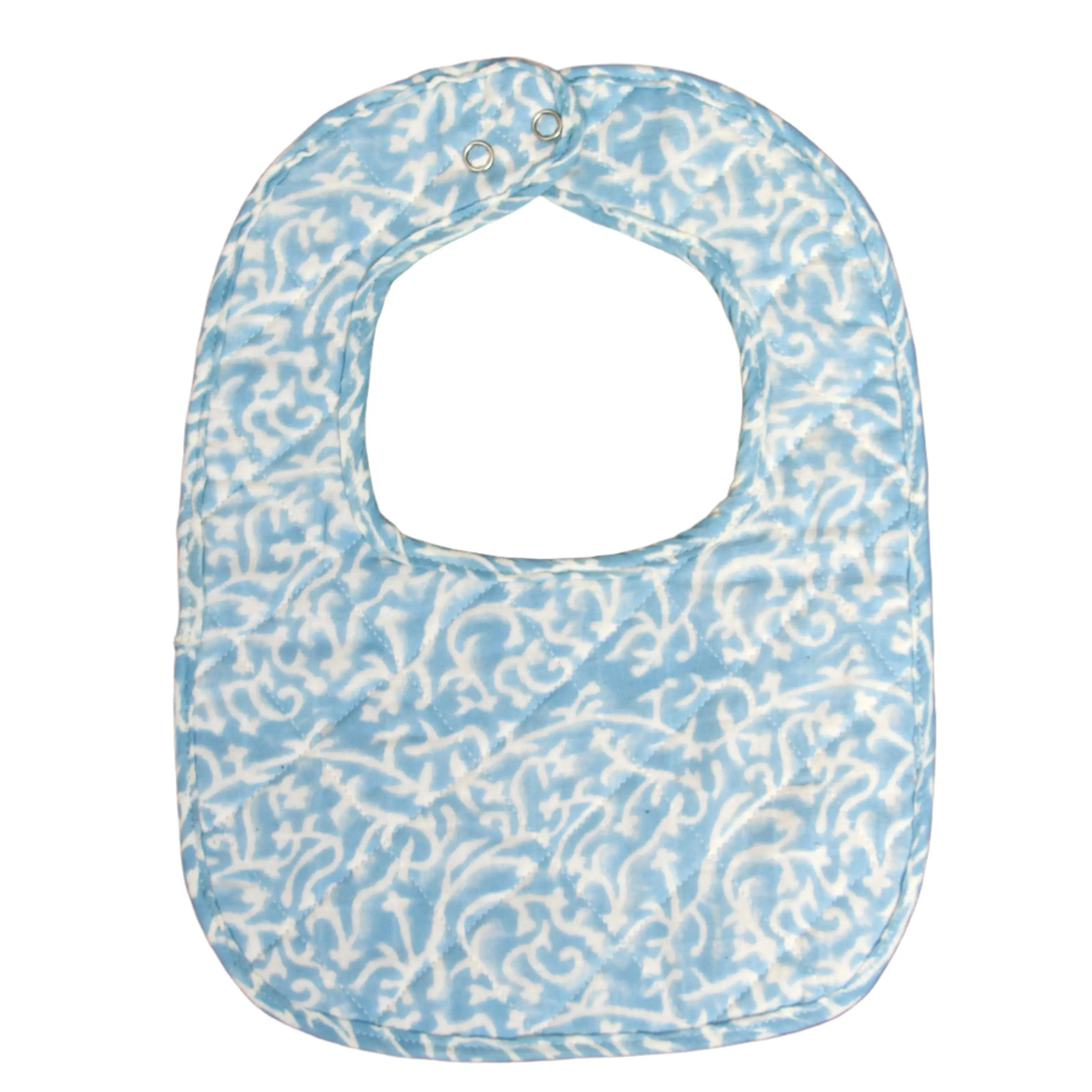 Blue Coral Muslin Quilted Bib - Image 3