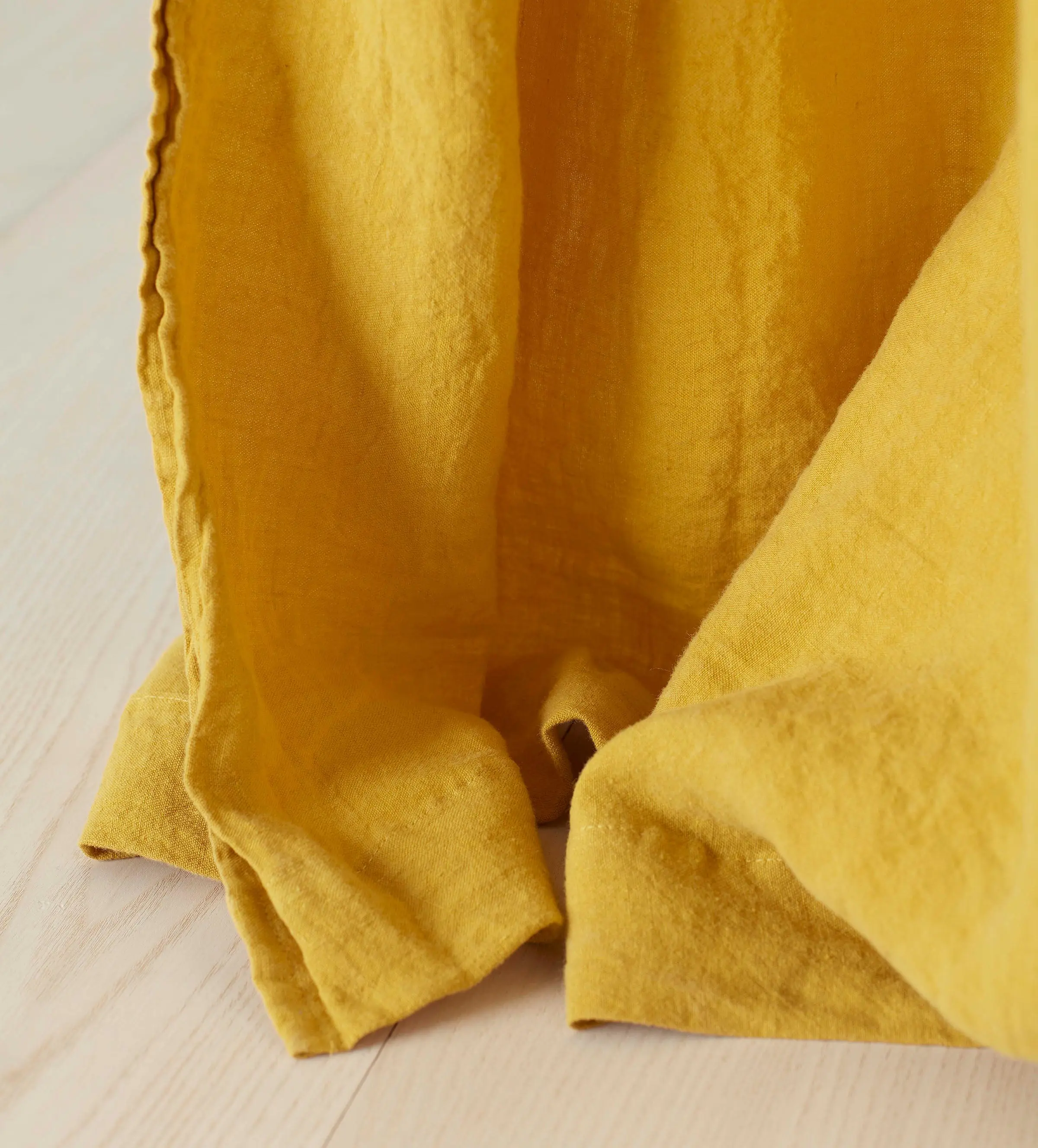 Mustard 100% Linen Loop Top Curtain (Single)