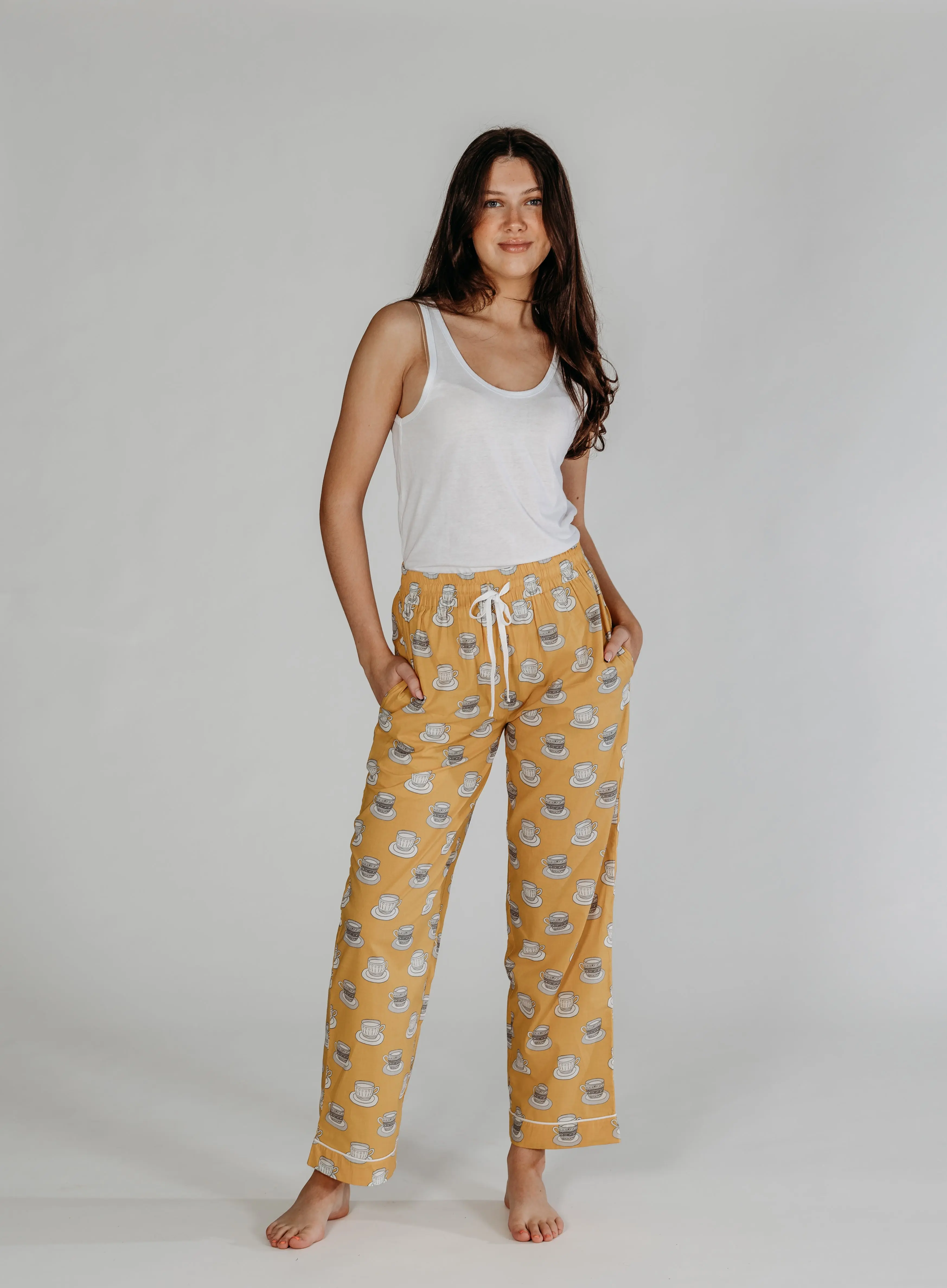 Mustard Chai Print Pyjamas - Image 6