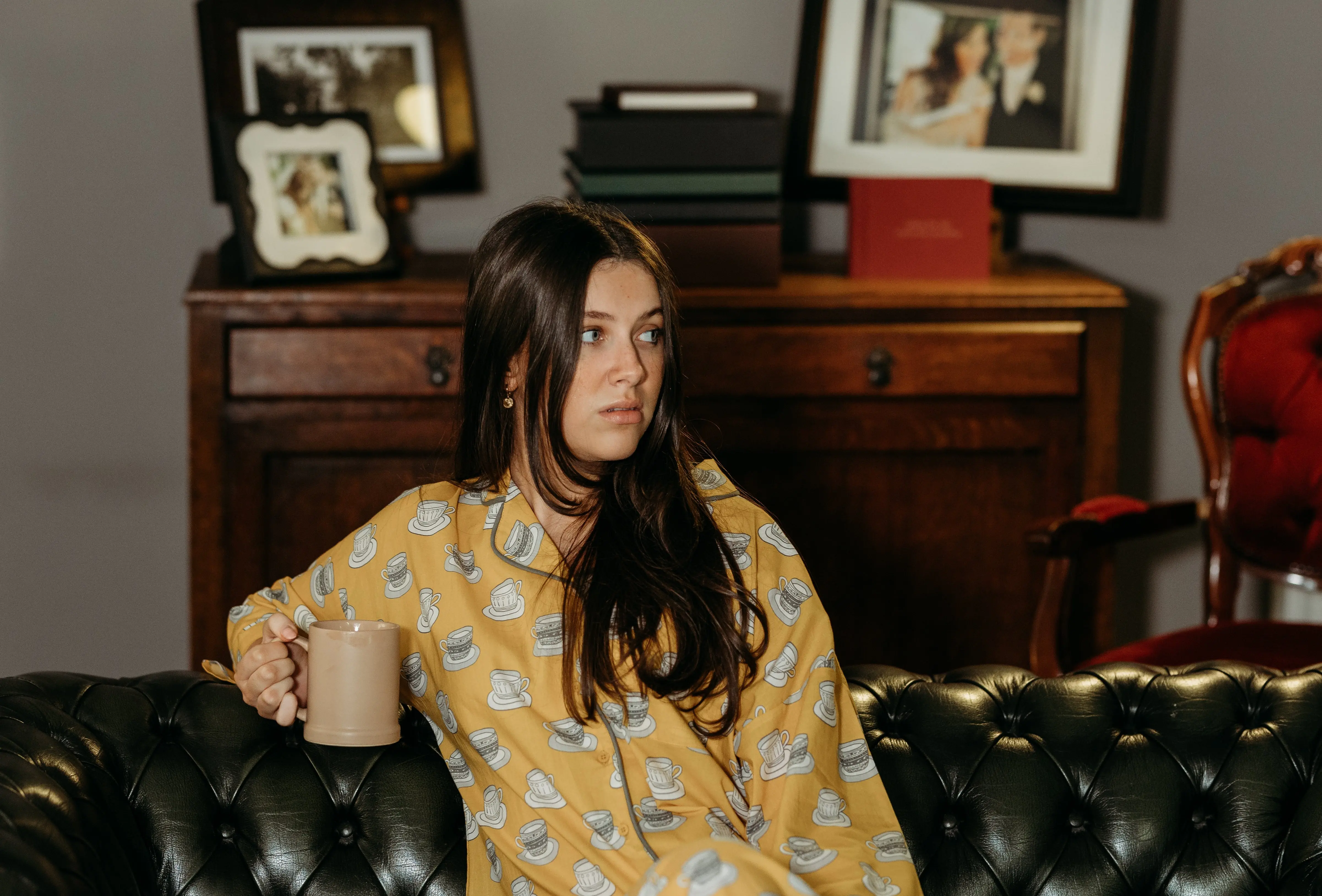 Mustard Chai Print Pyjamas - Image 9