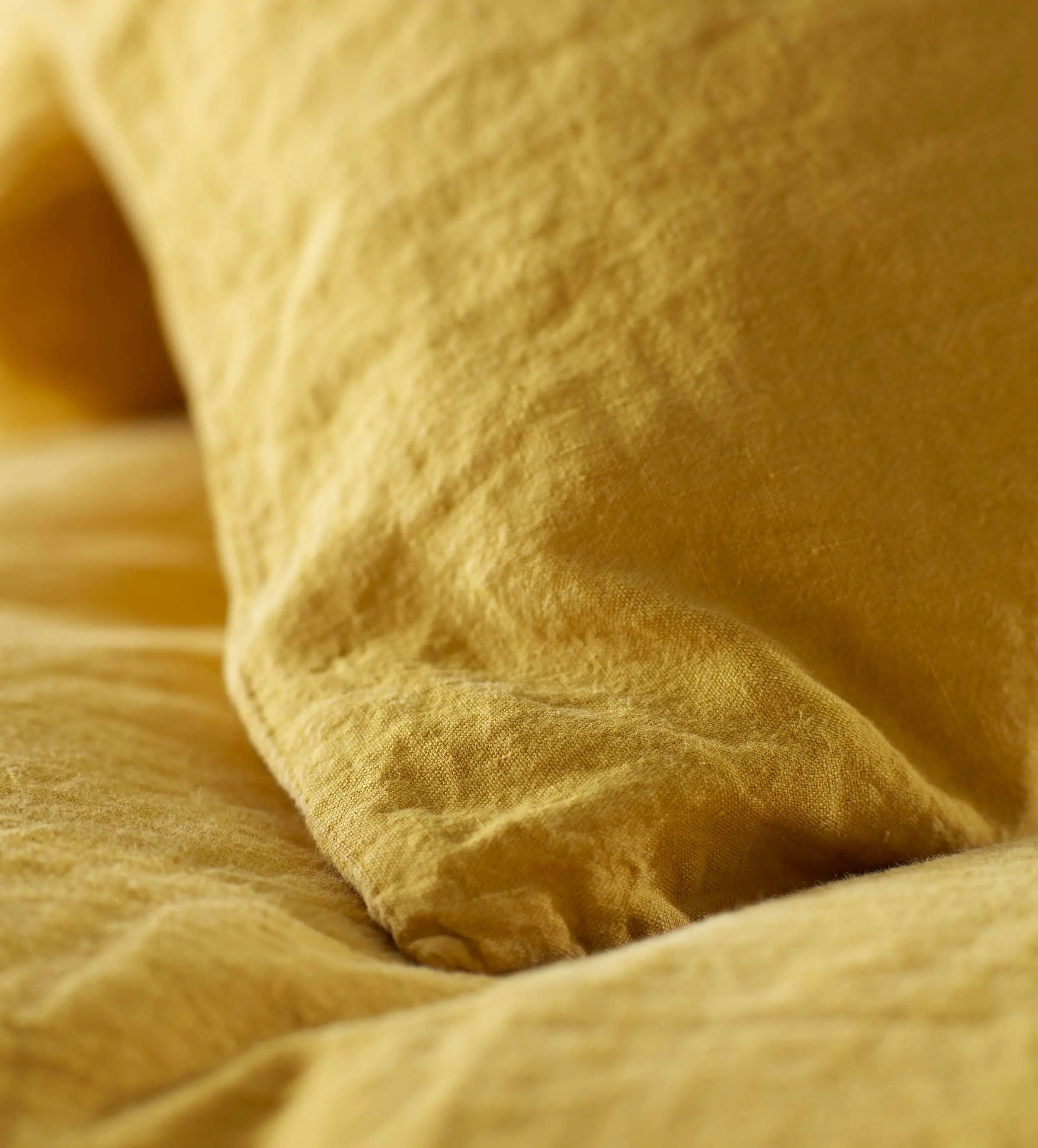 Mustard Yellow 100% Linen Duvet Cover - Image 2