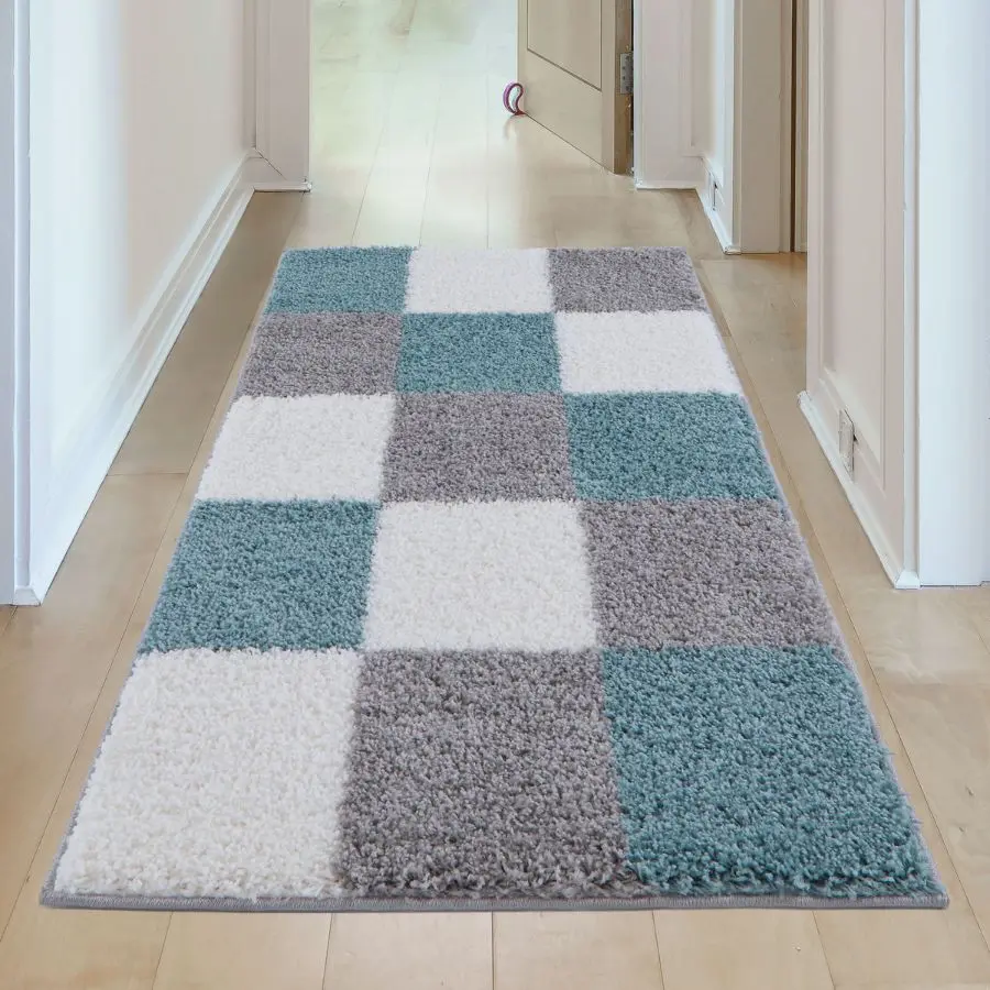 Myshaggy Geometric Duck Egg Blue Rug - Image 15