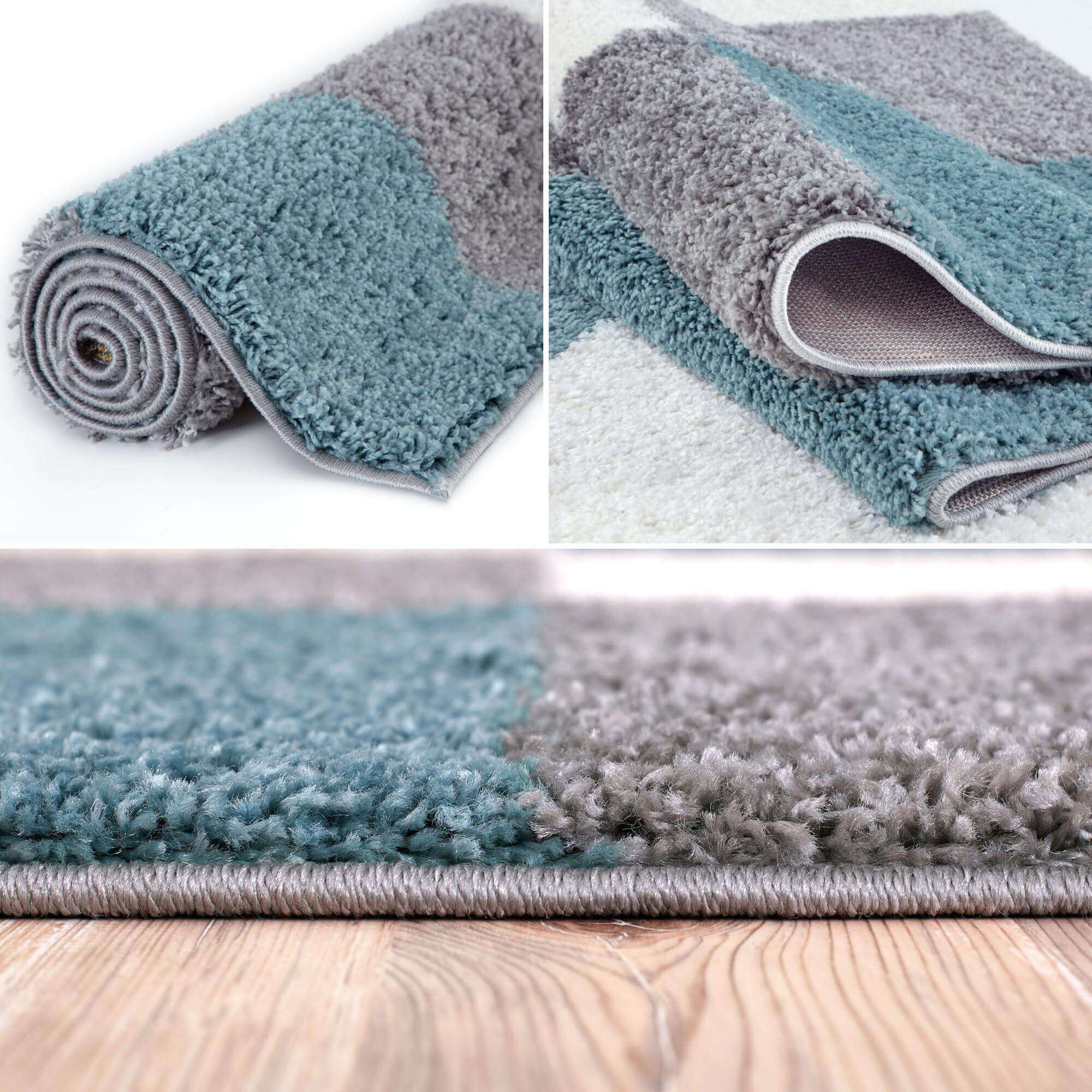 Myshaggy Geometric Duck Egg Blue Rug - Image 17