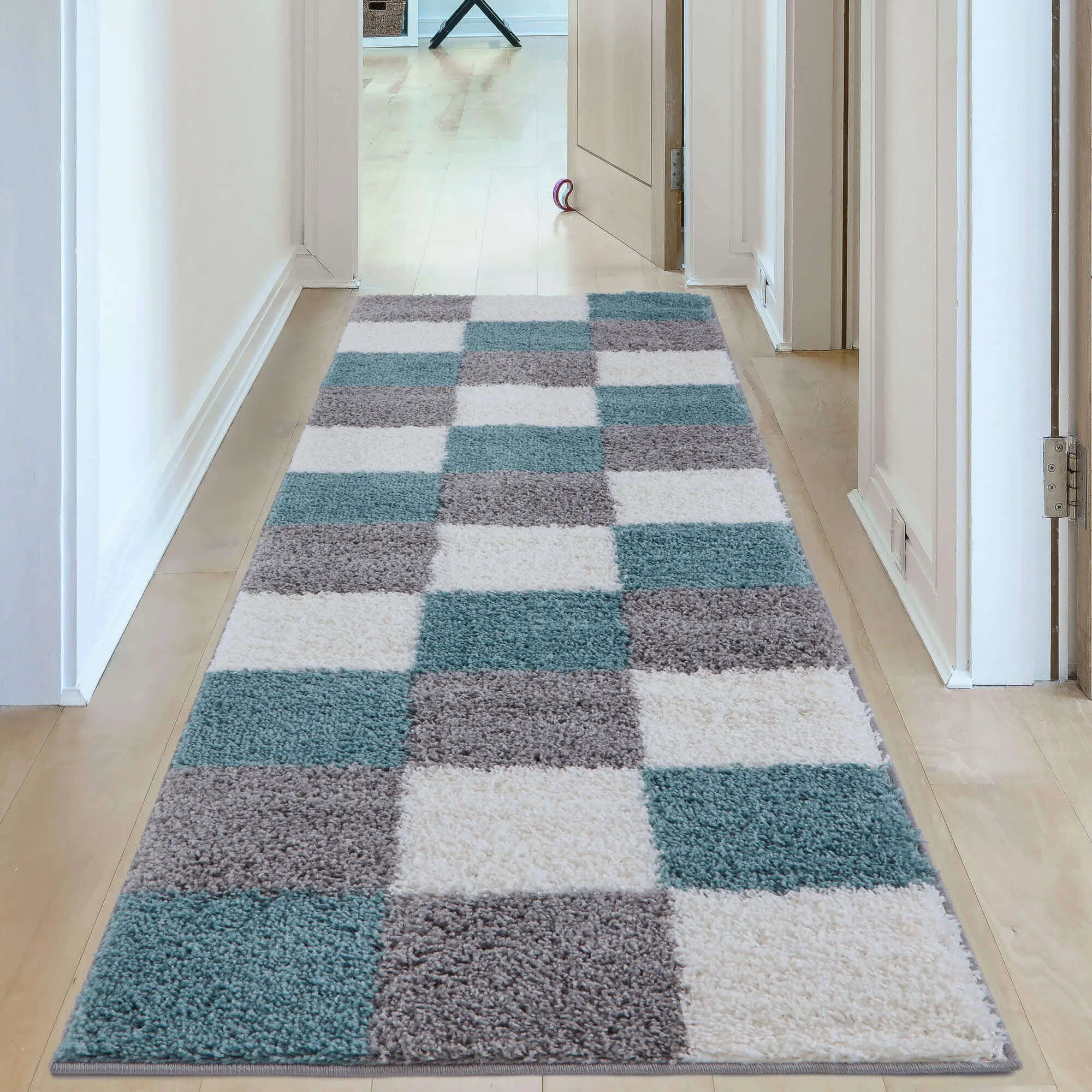 Myshaggy Geometric Duck Egg Blue Rug - Image 9