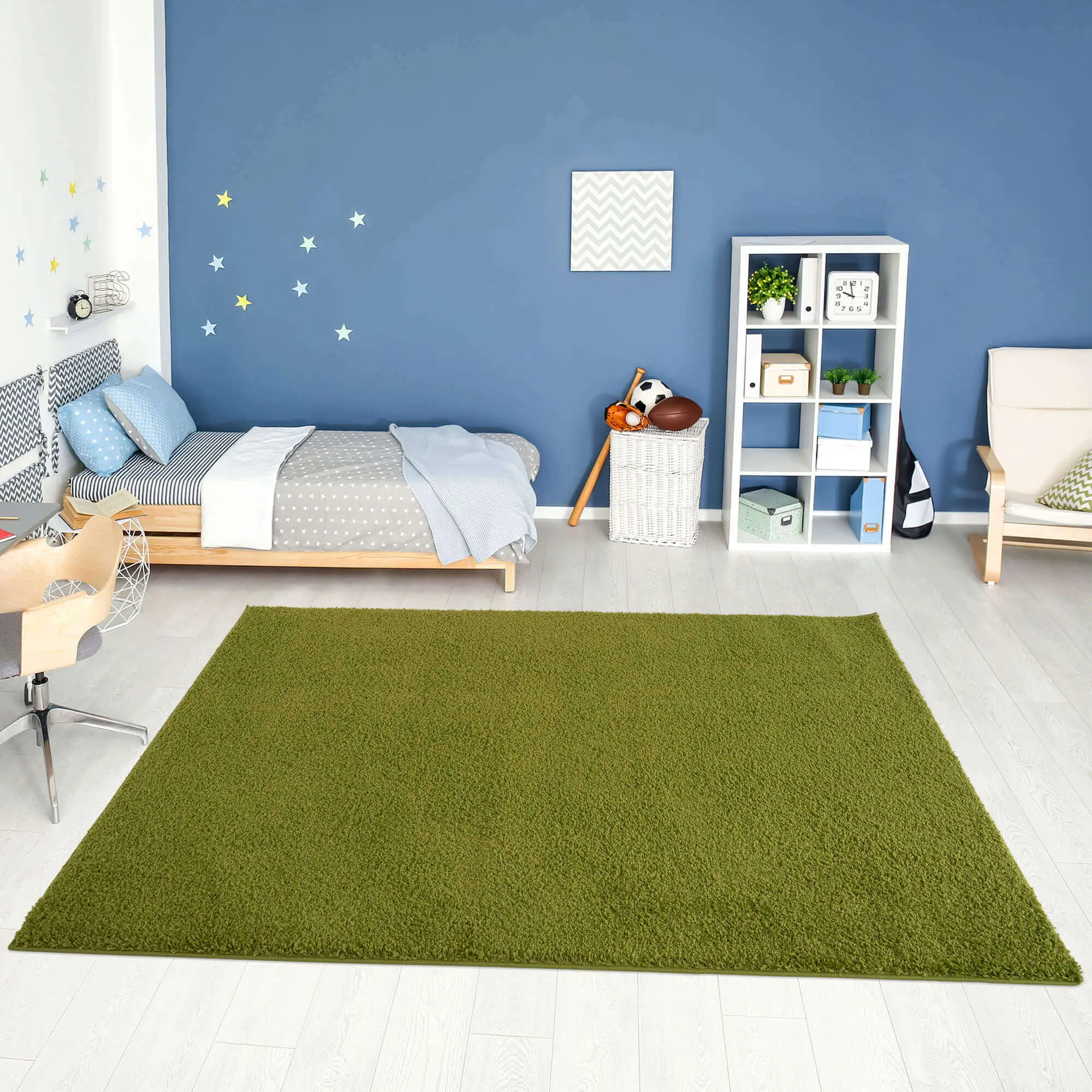 Myshaggy Solid Green Rug - Image 5