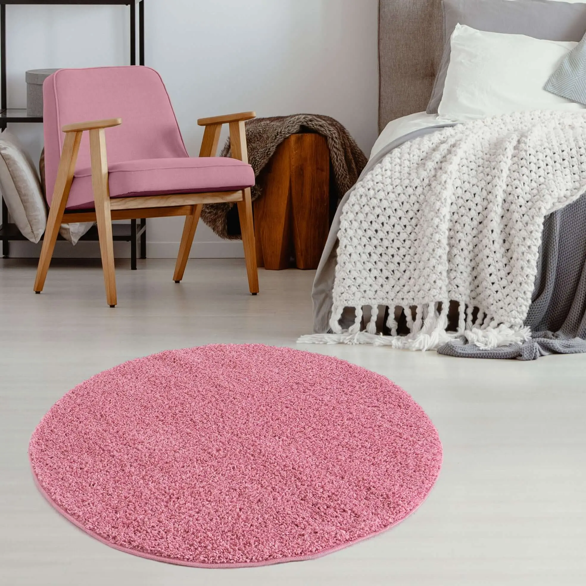Myshaggy Solid Pink Rug - Image 12