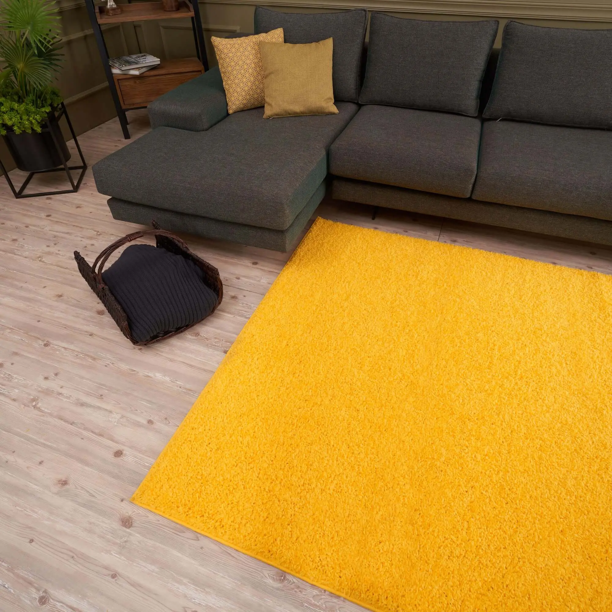 Myshaggy Solid Yellow Rug - Image 4