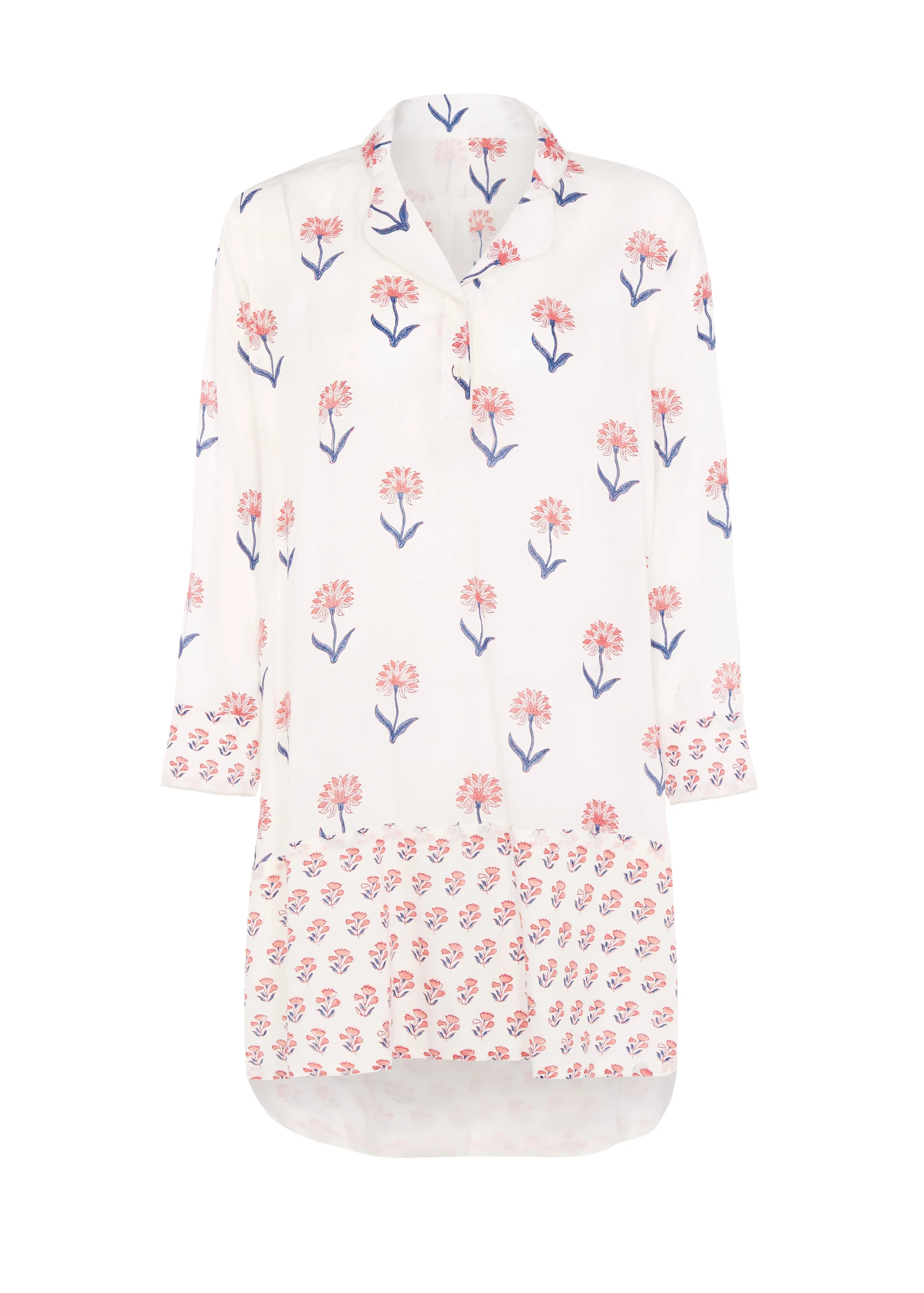 Nancy Night / Beach Shirt in Pink and Blue - Image 4