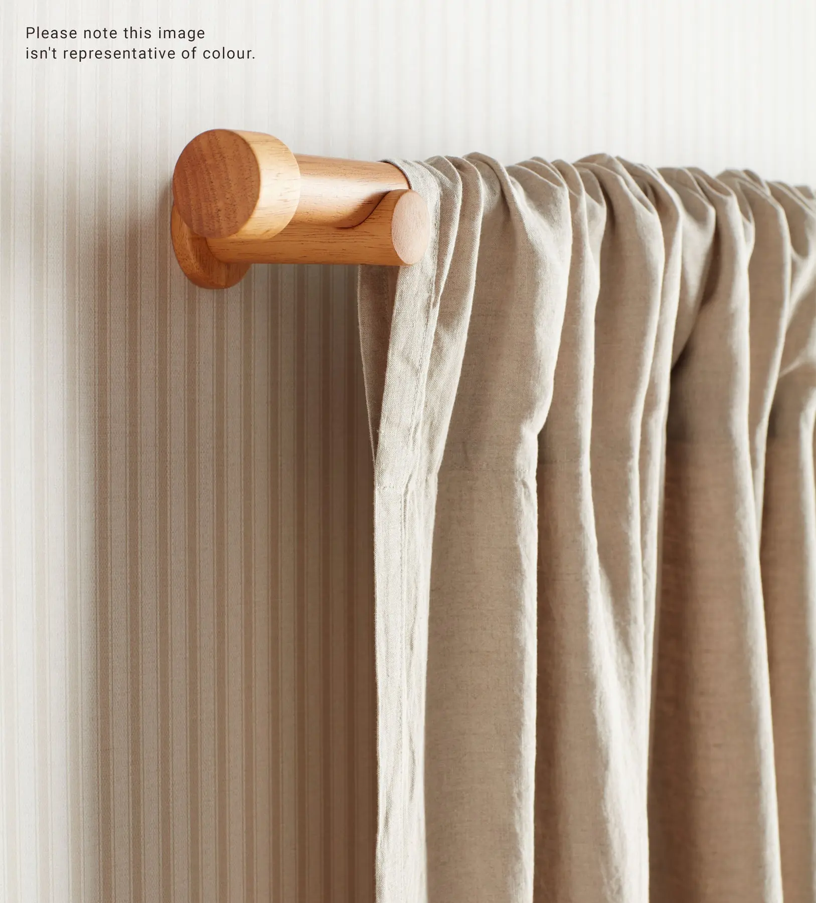 Natural Emily Cotton Linen Loop Top Curtain (Pair) - Image 3