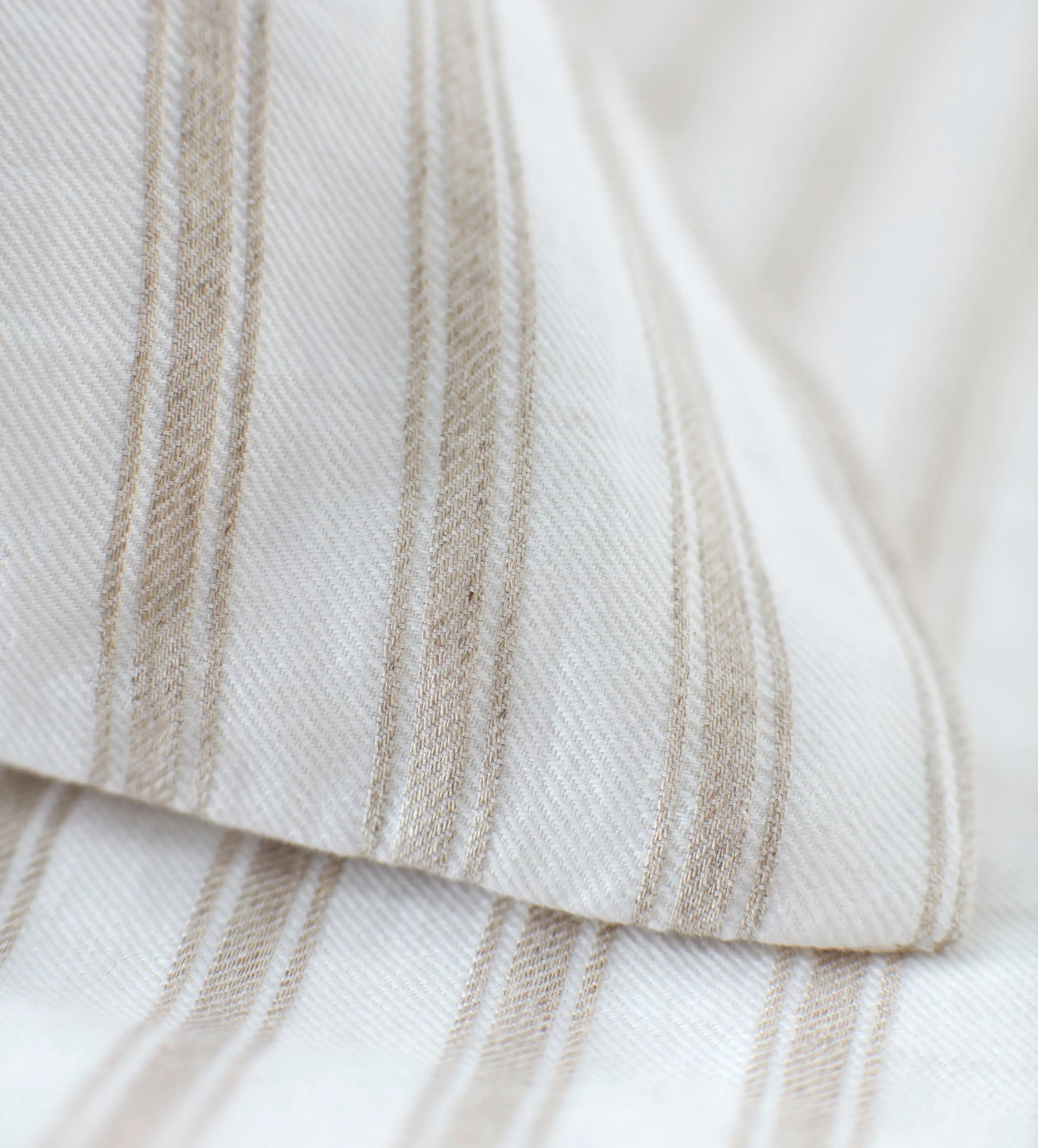Natural French Ticking Stripe Cotton Linen Duvet Cover - Image 2