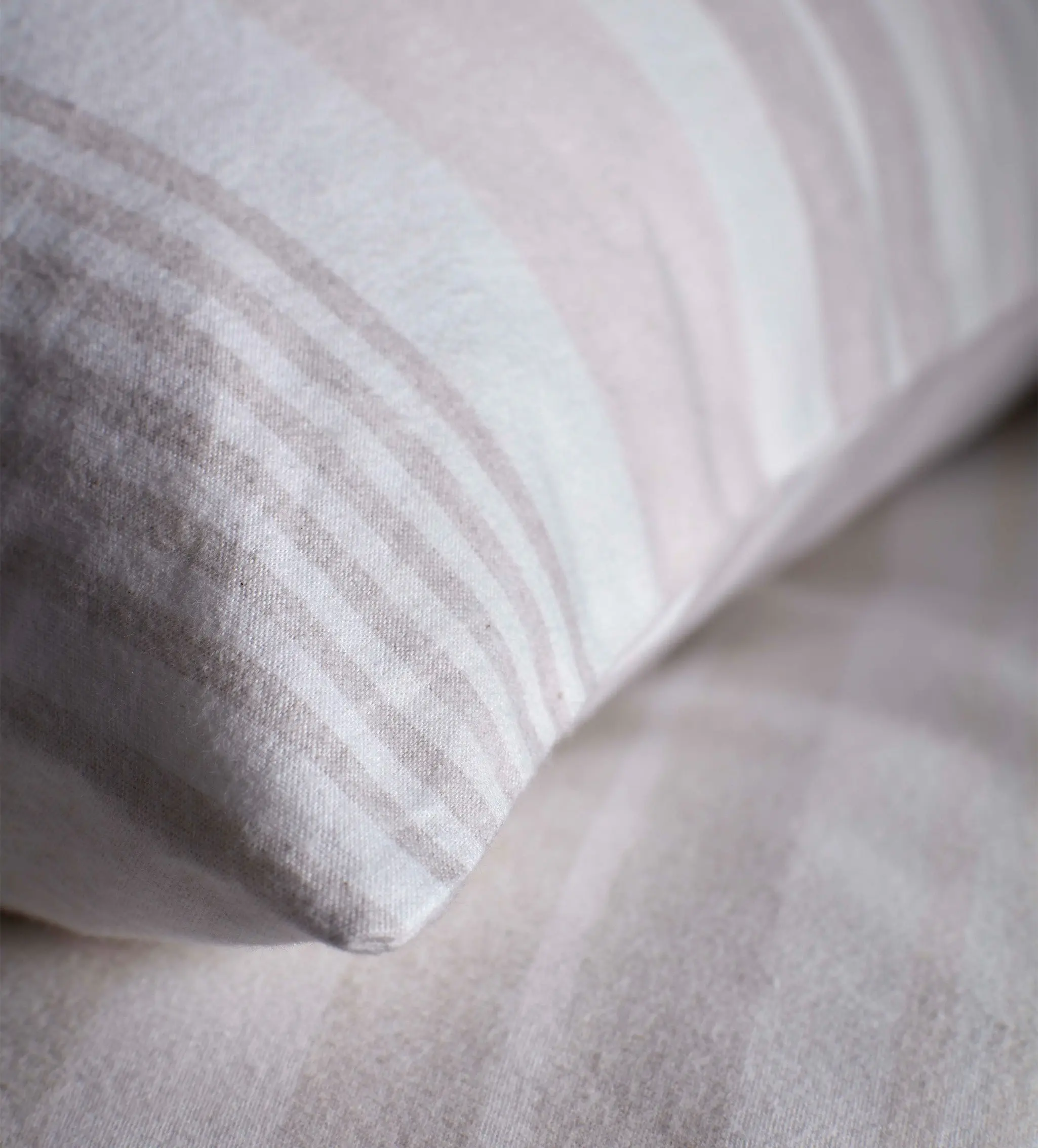 Natural Harry Stripe Brushed 100% Cotton Pillowcase