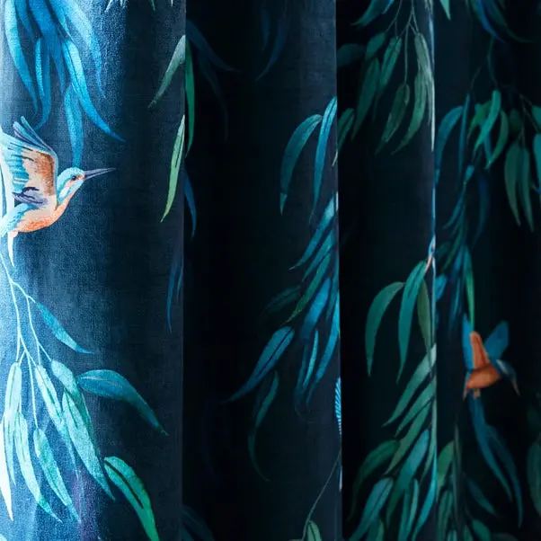 Natural History Museum Kingfisher Pencil Pleat Curtains - Image 3