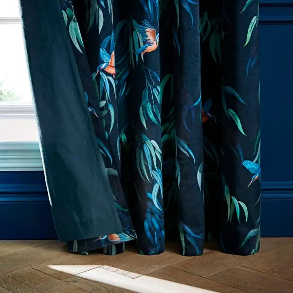 Natural History Museum Kingfisher Pencil Pleat Curtains - Image 4