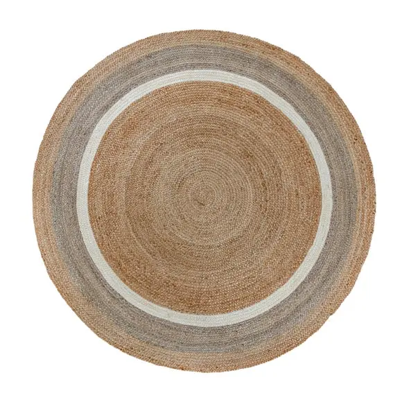 Natural Jute Border Round Rug